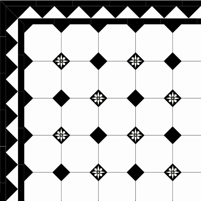 Klinker Encaustic Tiles 5 x 5 cm Black & White - Perfect for Kitchen Backsplash, Bathroom Walls & DIY Home Decor Projects