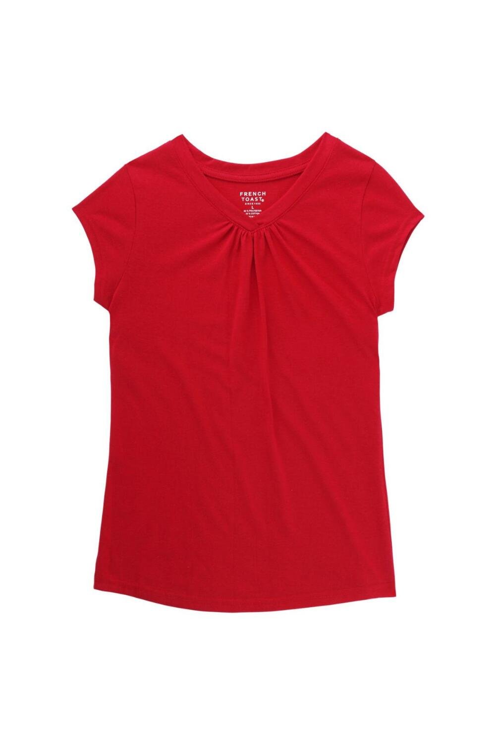 French Toast Girls Short Sleeve V-Neck T-Shirt - Soft Cotton Casual Tee for Kids | Perfect for School, Playdates & Everyday Wear