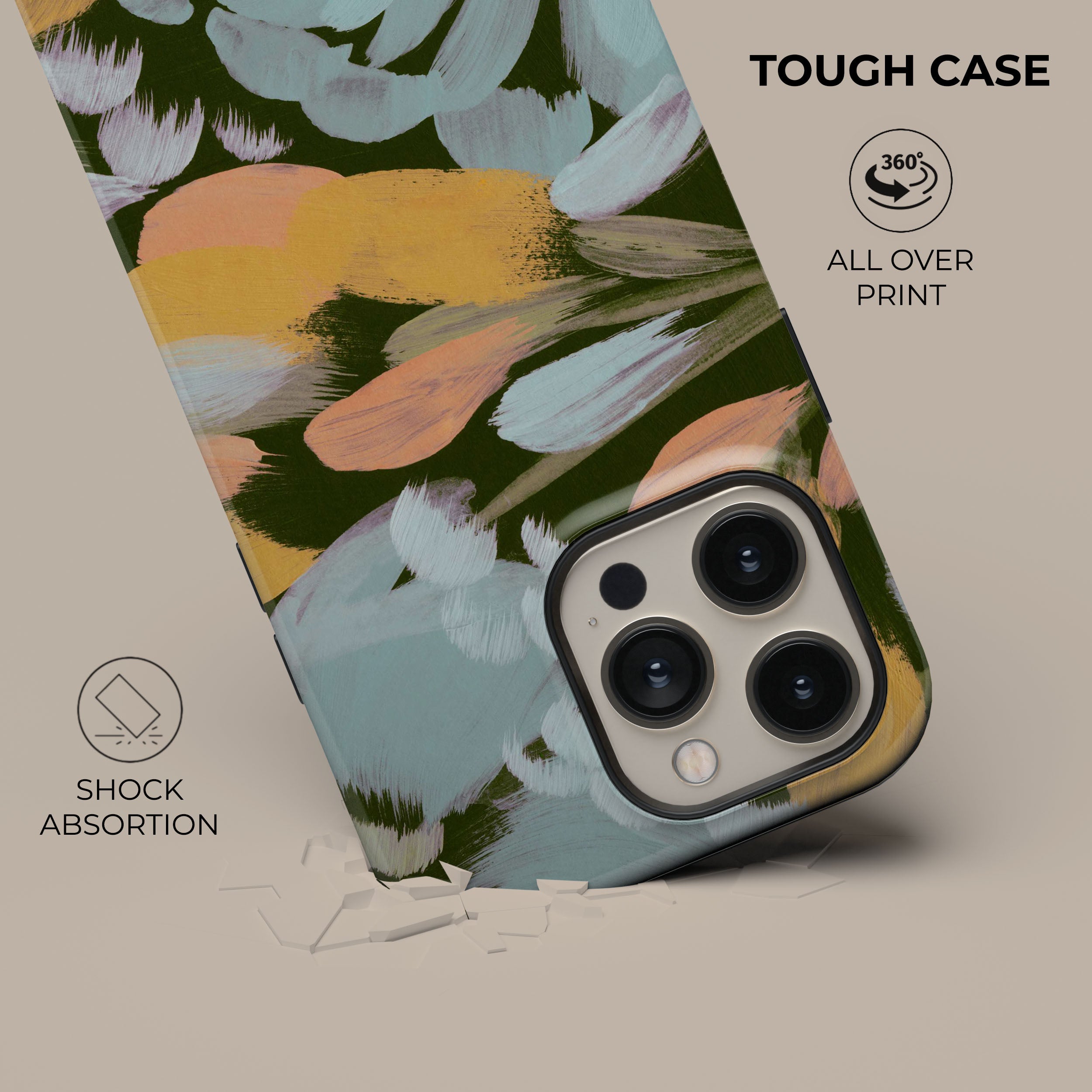 Floral Canvas Phone Case for iPhone & Samsung - Durable Protective Cover with Artistic Design - Perfect for Everyday Use, Travel & Gifting