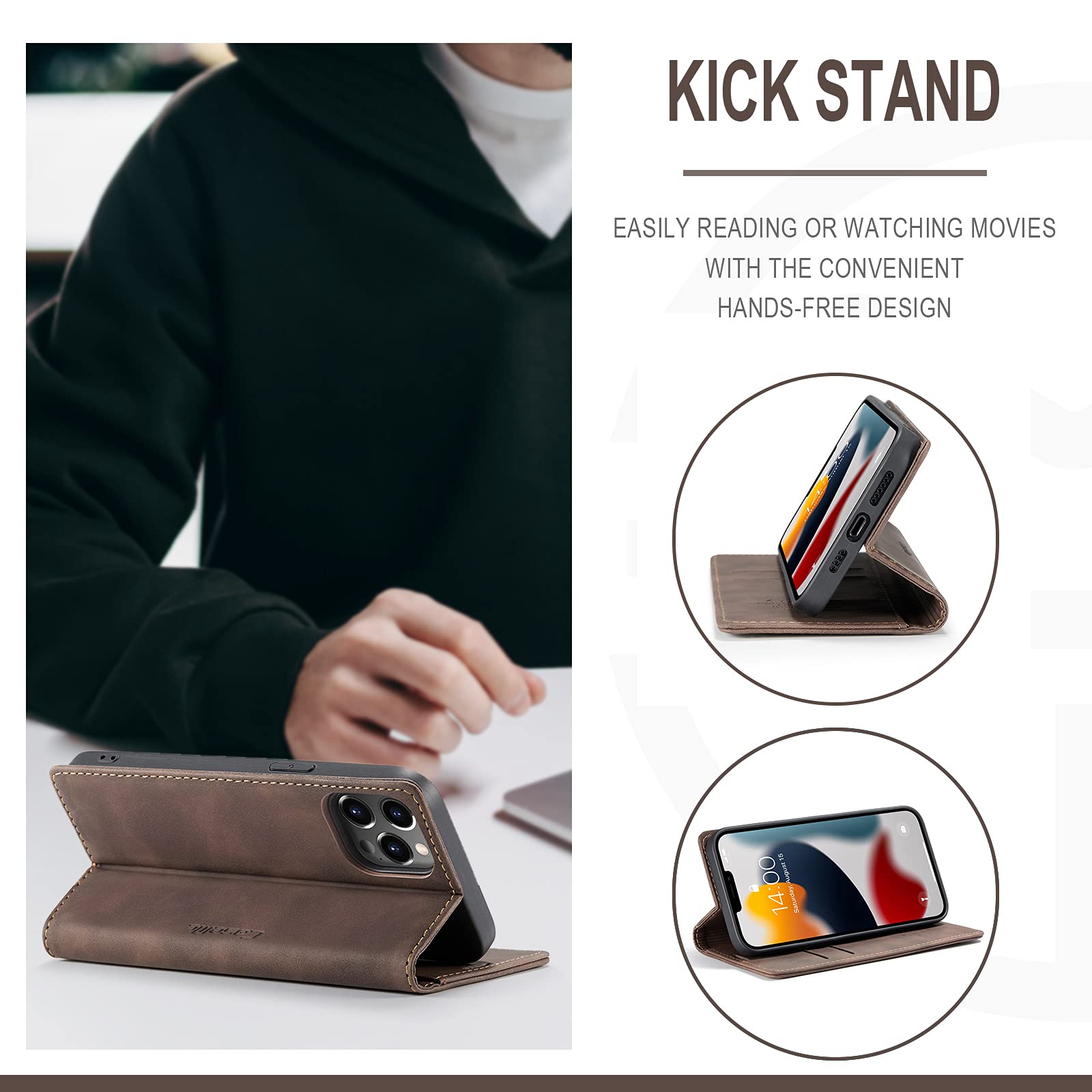 Premium Leather Wallet Case for iPhone 13 (6.1
