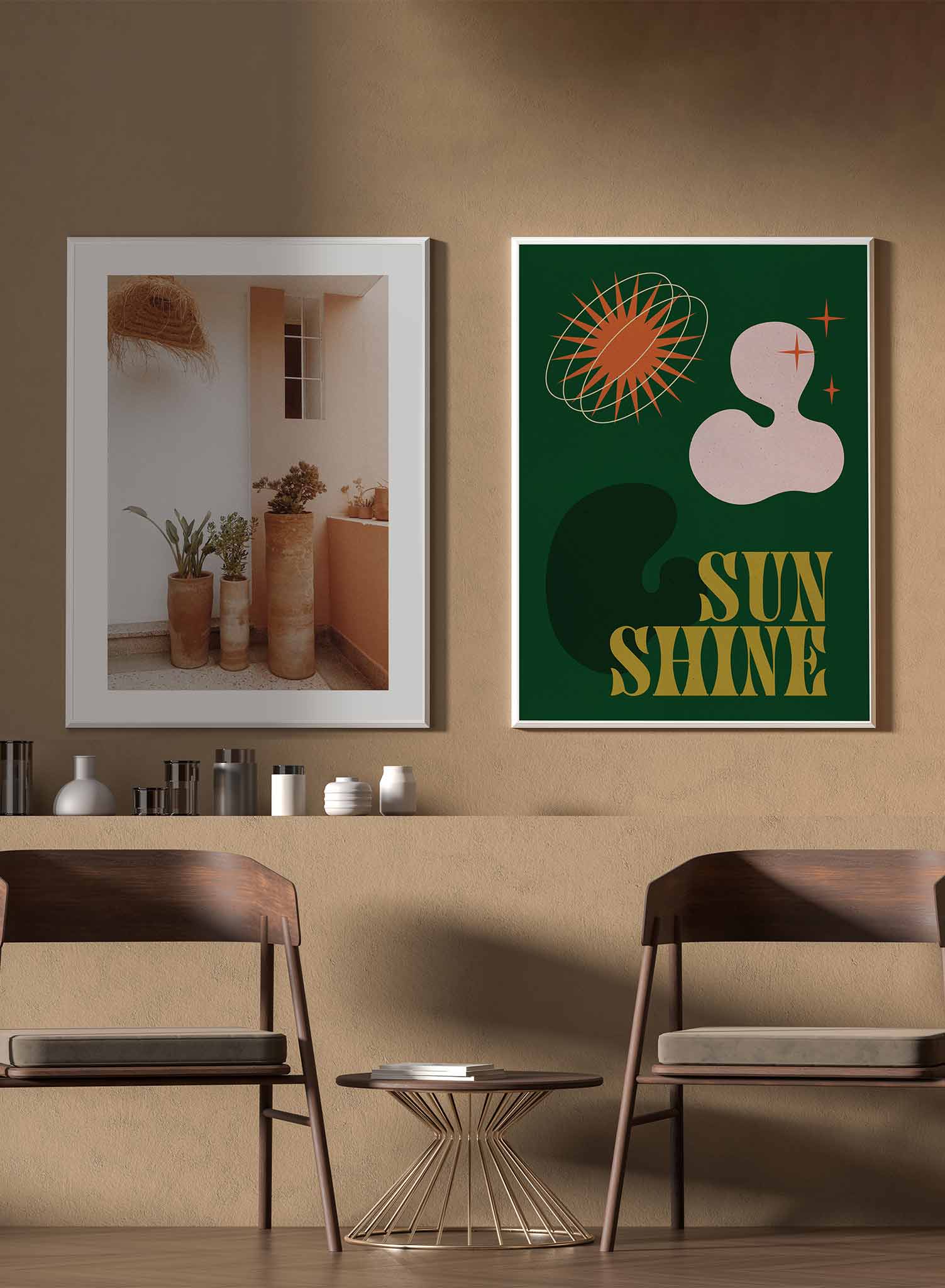 Vibrant Green Groovy Sunshine Poster - Retro Wall Art for Living Room, Bedroom & Office Decor