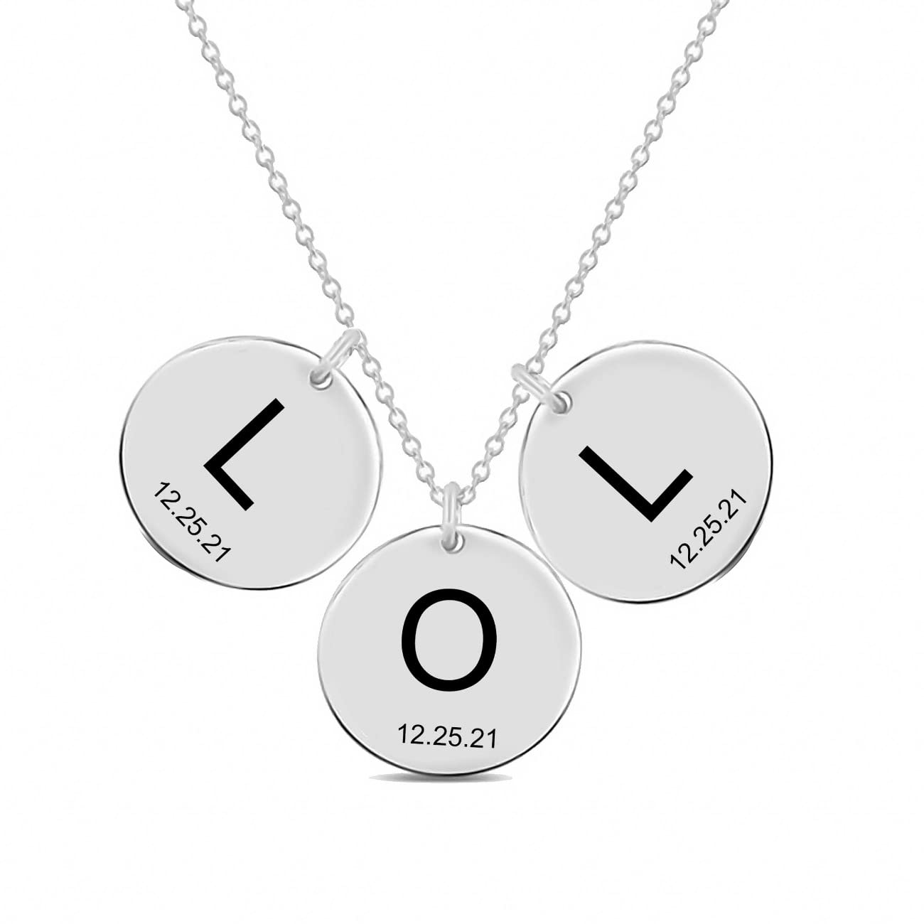 Personalized Initial Name Plate Necklace - Custom Circle Letter Pendant for Women, Handmade Cute Aesthetic Jewelry - Perfect Gift for Mom, Grandma, Sister & Best Friend (Mother's Day, Birthday, Anniversary) - Great for Everyday Wear & Special Occasions