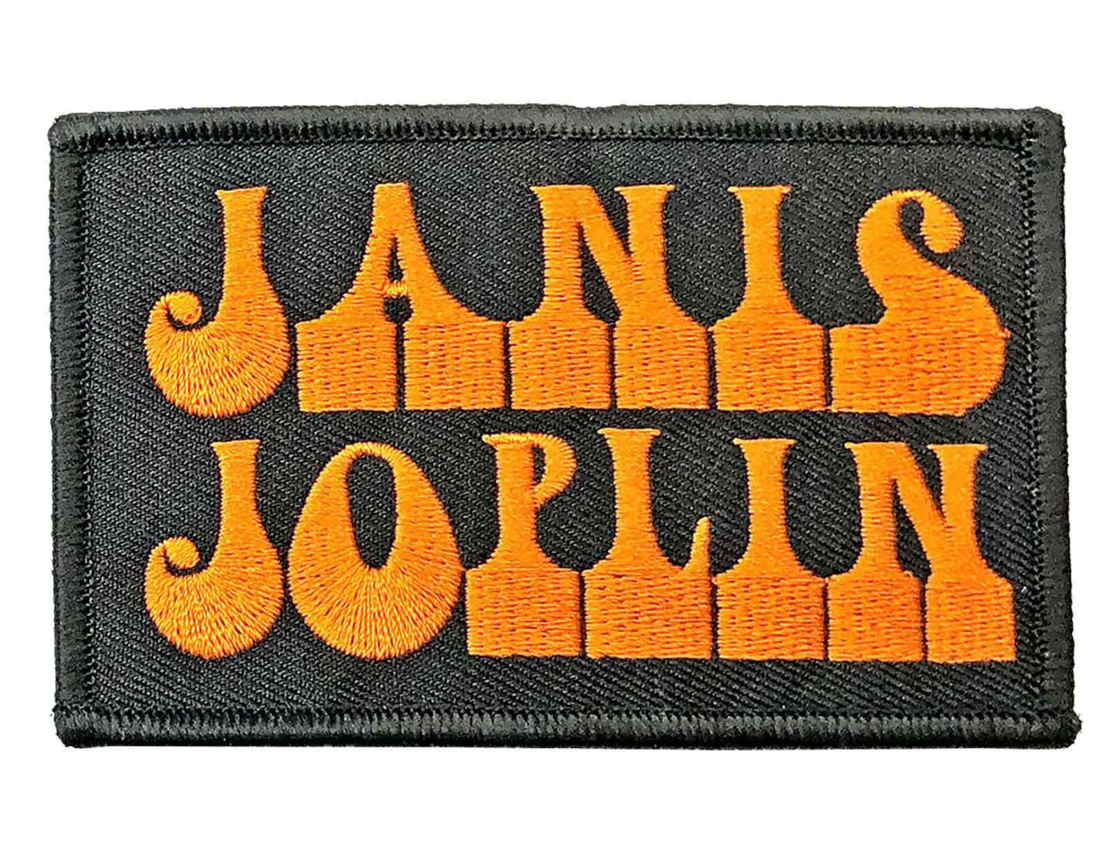 Janis Joplin Official Logo Iron-On Patch - Black Embroidered Applique for Jackets, Jeans & Bags | Vintage Rock Band Merchandise & DIY Clothing Accessories