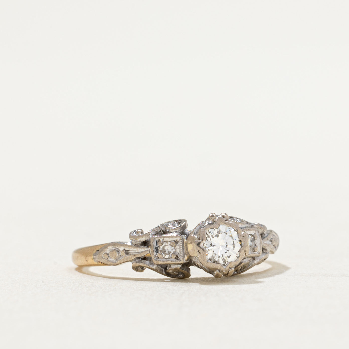 Vintage Diamond Ring 0.22ctw Size 4.75 - Antique Style Engagement Wedding Band for Women - Perfect for Proposals, Anniversaries & Special Occasions