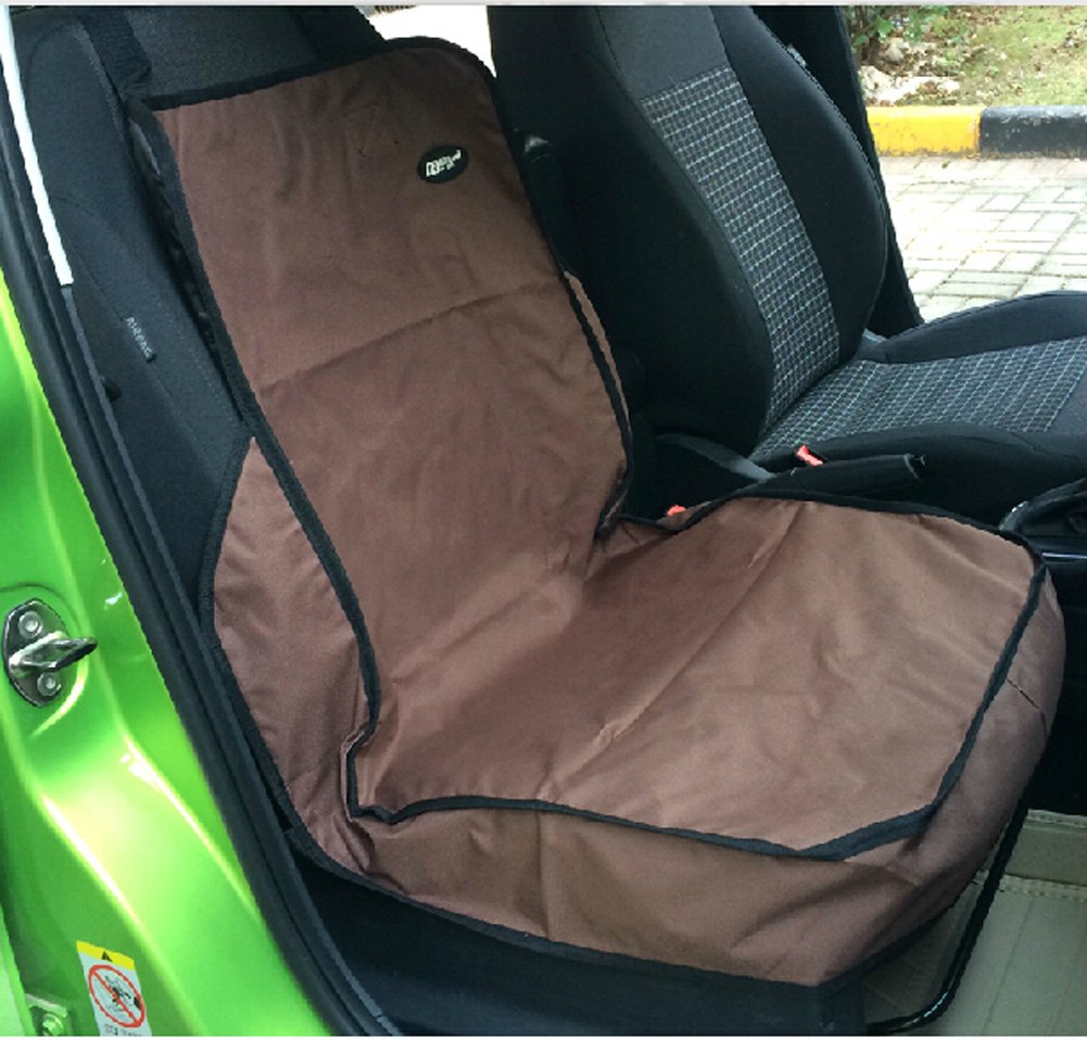 Premium Pet Dog Car Seat Cover - Waterproof & Non-Slip Front Seat Protector for Cars (Brown) | Perfect for Travel, Daily Commutes & Pet Safety