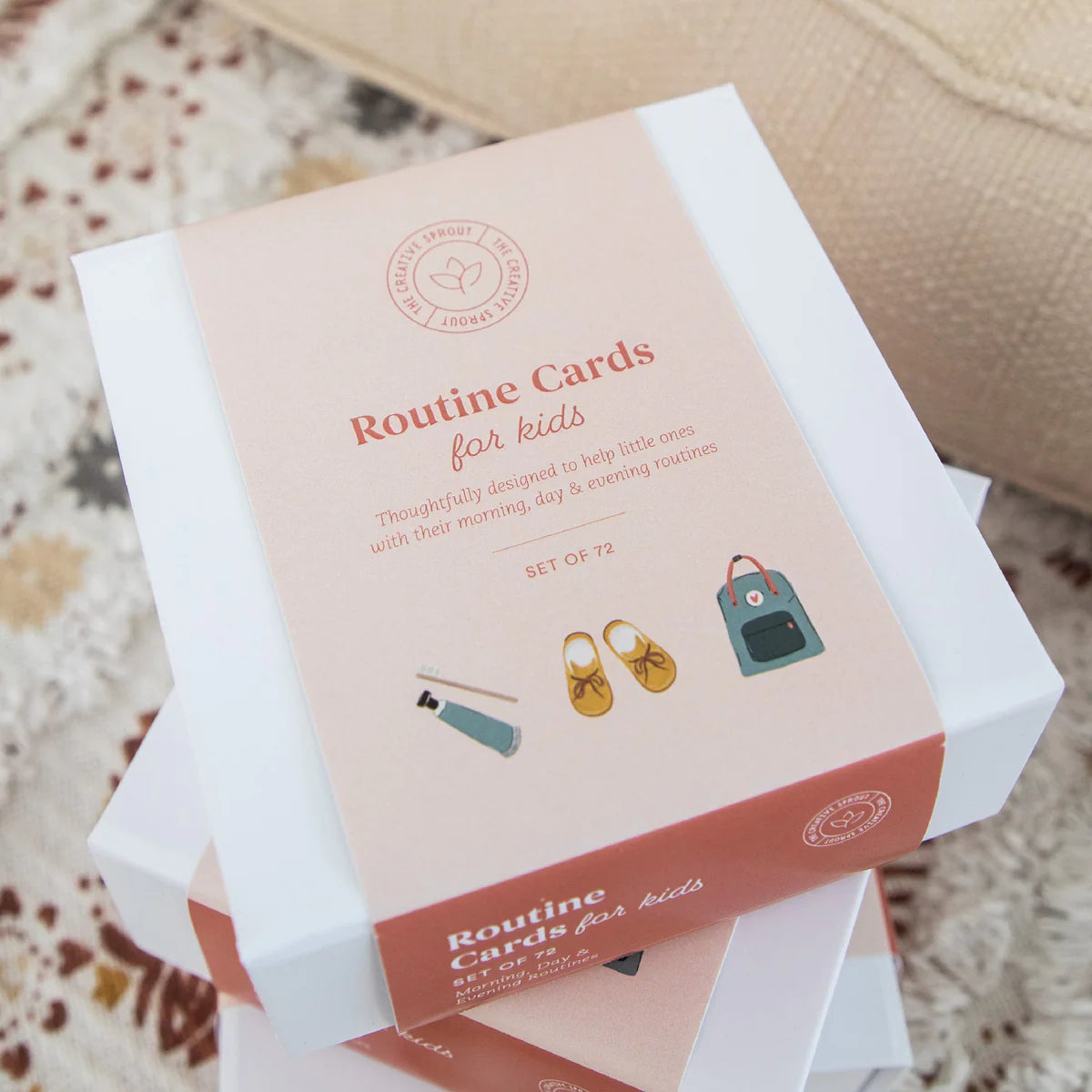 Creative Sprout Daily Routine Cards for Kids - 72 Pack | Visual Schedule & Chore Chart for Toddlers & Preschoolers | Perfect for Morning & Bedtime Routines