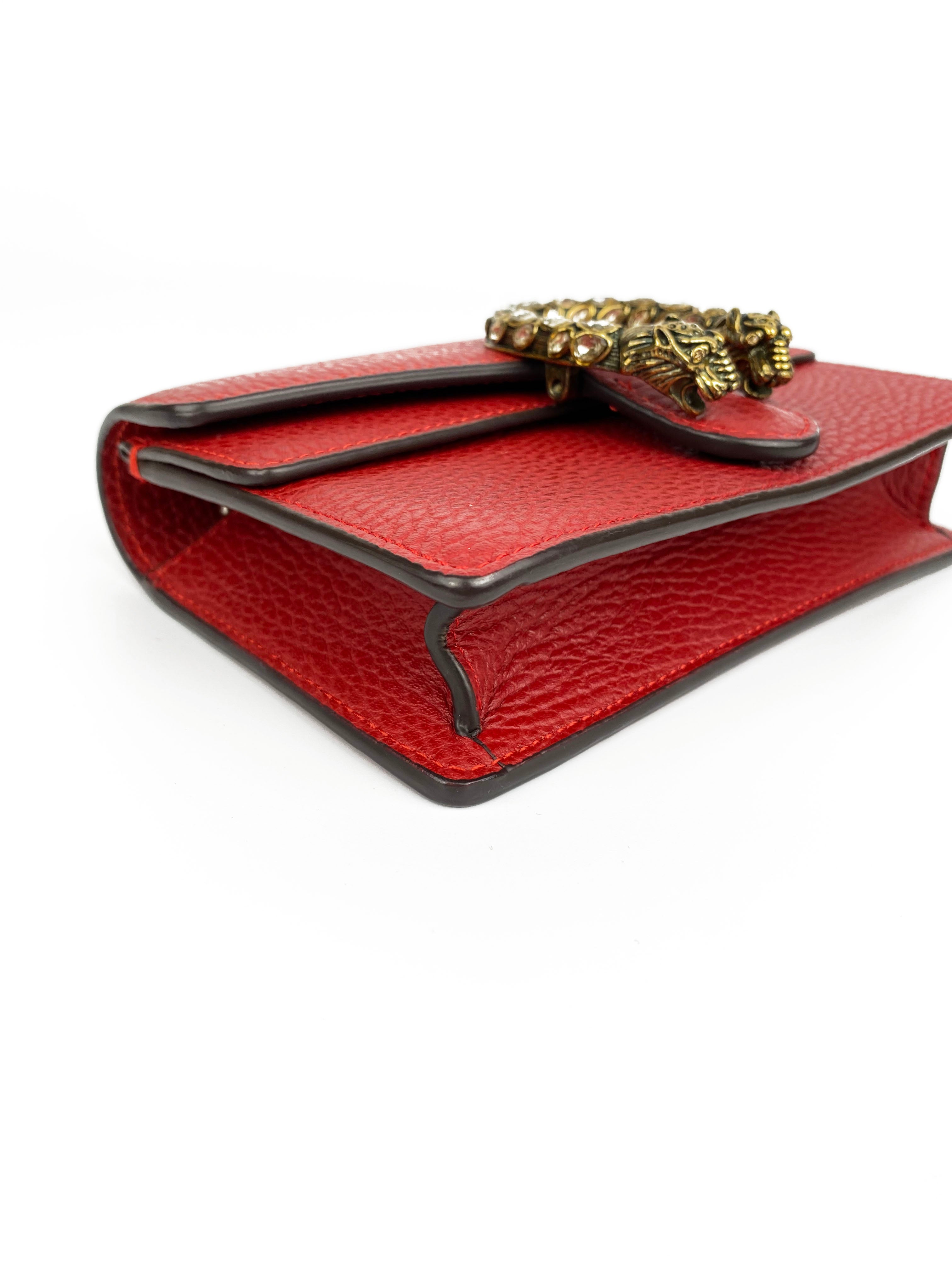 Gucci Red Super Mini Dionysus Bag - Luxury Crossbody Bag for Women | Perfect for Parties, Dates & Evening Events