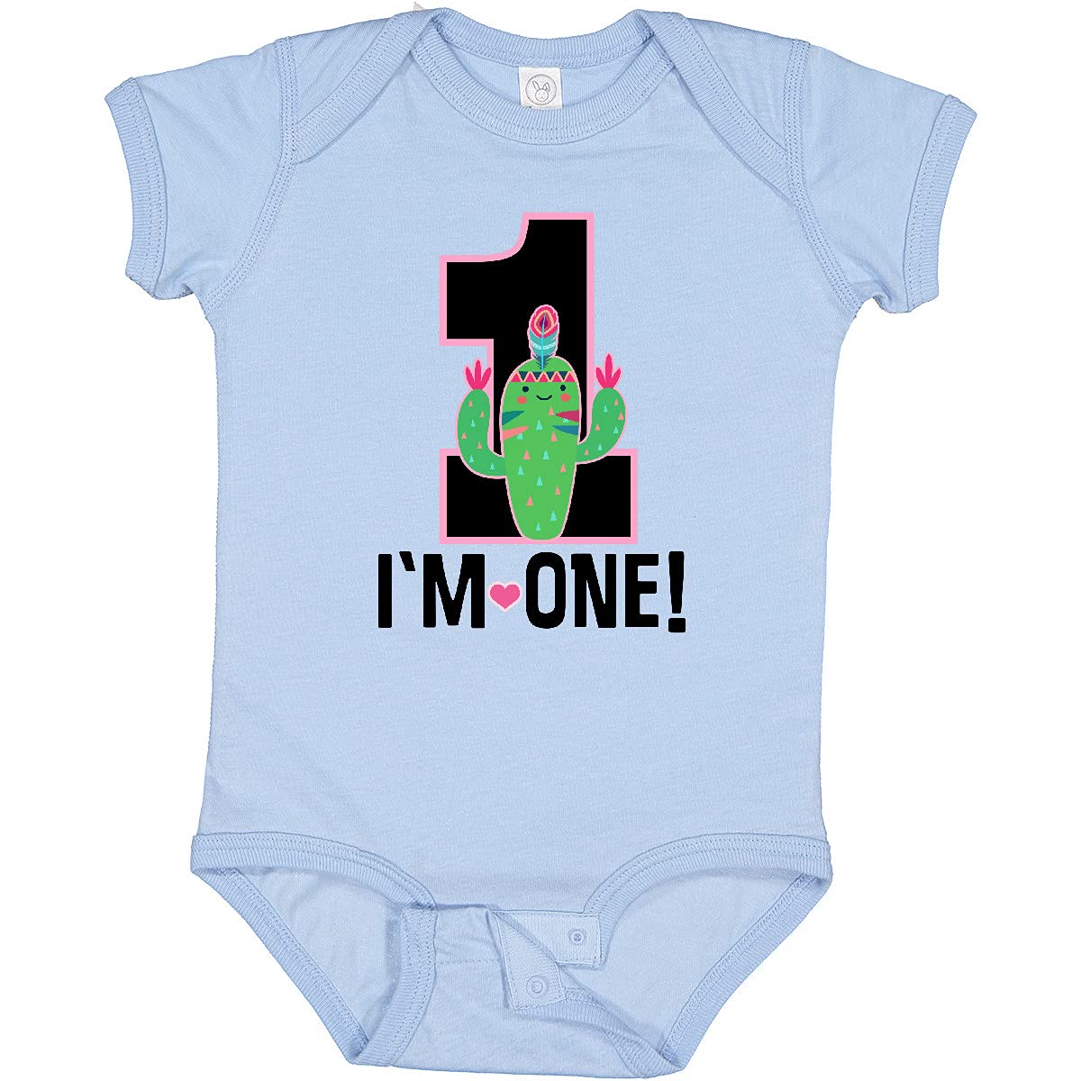 Inktastic 1st Birthday Cactus Baby Bodysuit - Adorable Cactus Design for 1 Year Old Girls | Perfect for Birthday Photos, Party Outfits & Special Occasions