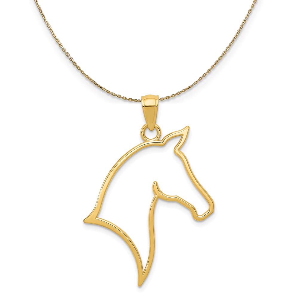 14k Gold Horse Necklace - Elegant Jewelry for Equestrian Lovers
