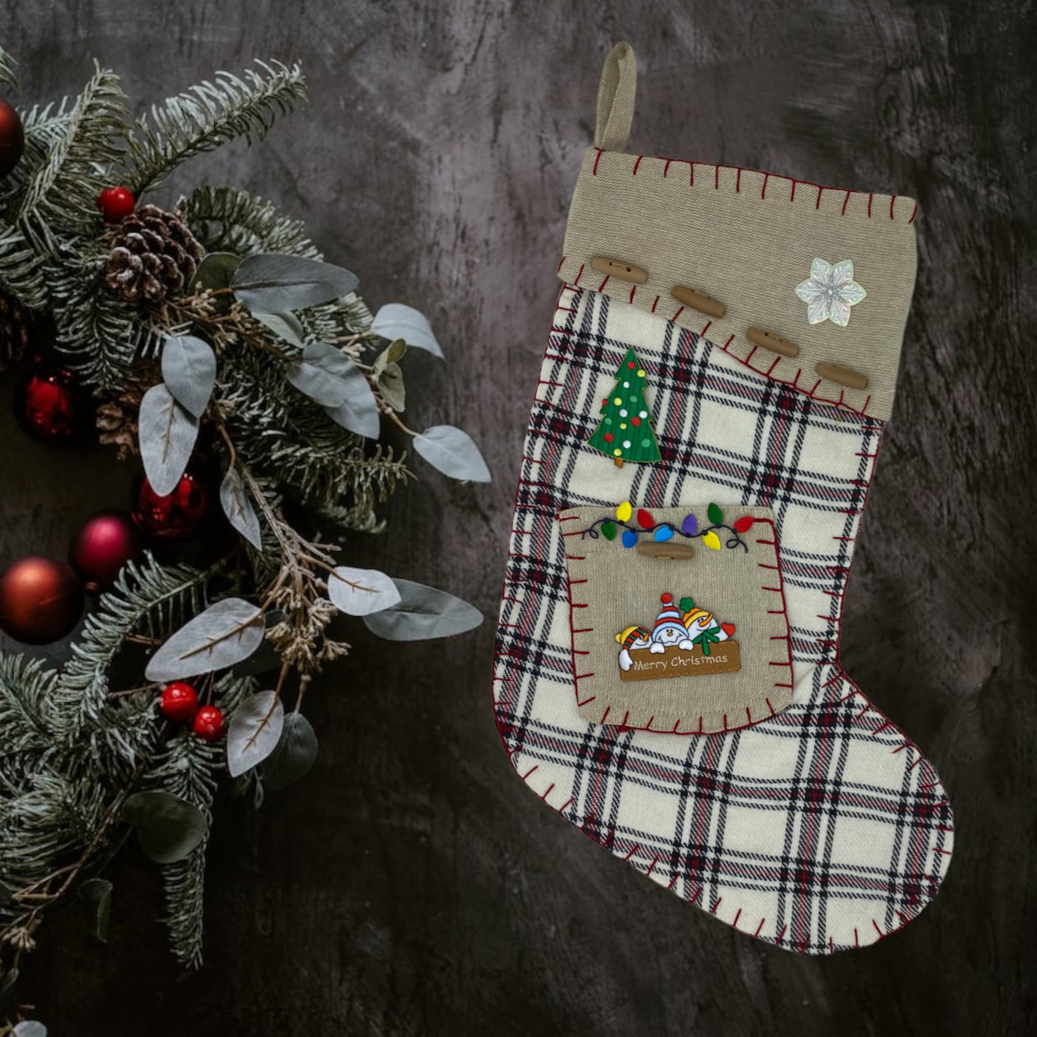 Merry Christmas Iron-On Patch with Three Snowmen - Festive Embroidered Applique for DIY Holiday Decor, Clothing & Gift Customization