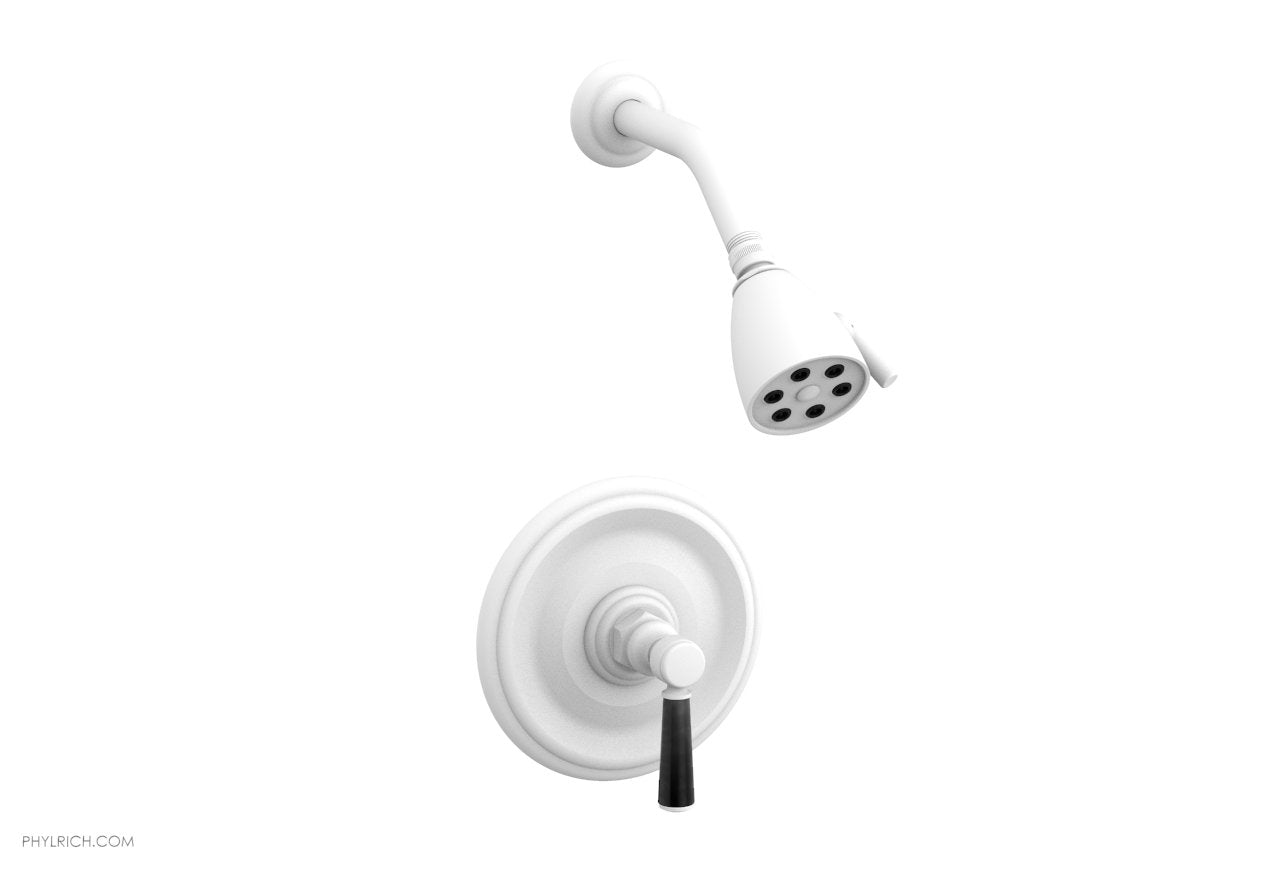 HEX TRADITIONAL Pressure Balance Shower Set - Black Marble Finish, 500 GPM, 23 Function Spray - Perfect for Modern Bathroom & Spa Experience