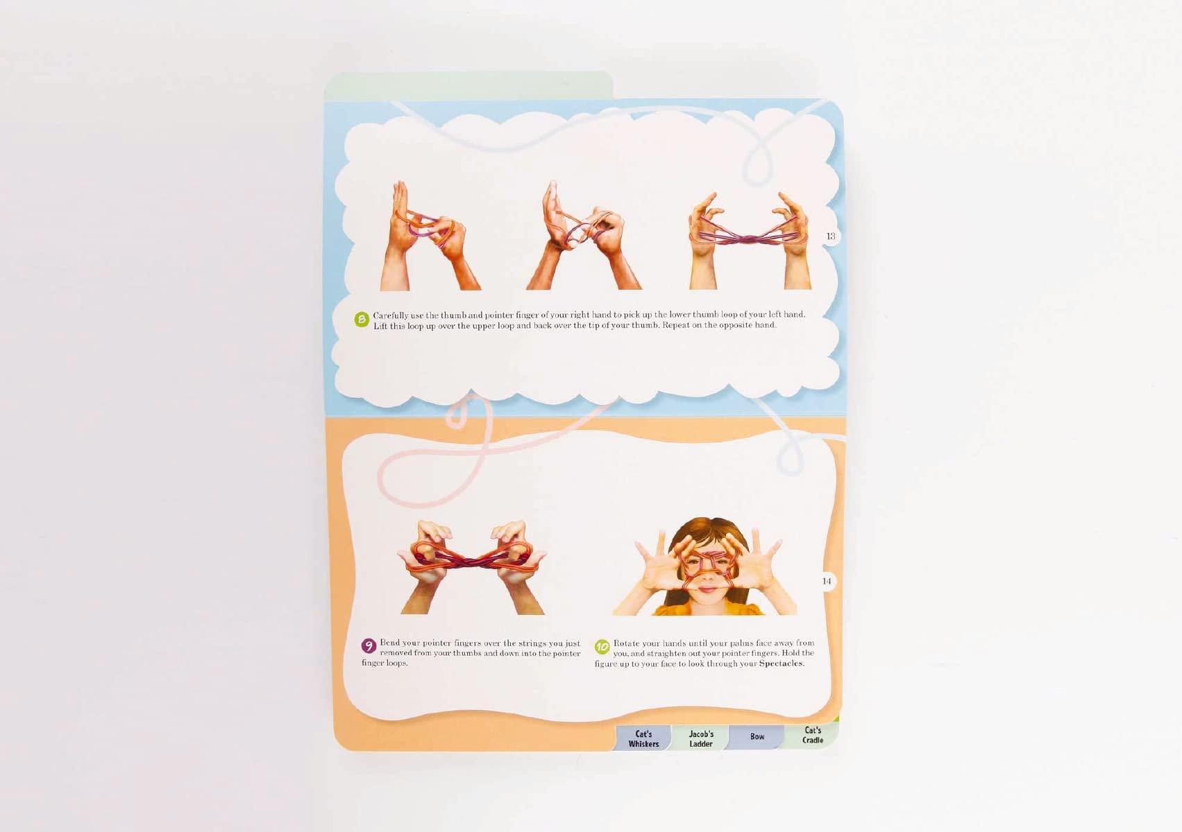 The Cat's Cradle & 8 Fun String Games for Kids - Classic Hand String Tricks for Unplugged Playtime, Travel & Indoor Activities