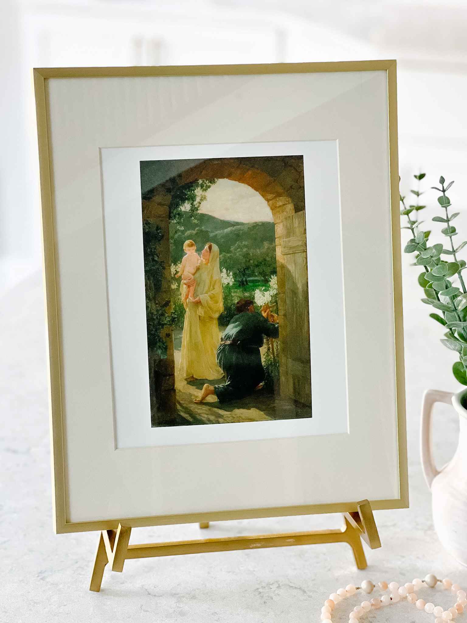 Holy Family at Home Print - Religious Wall Art for Living Room, Bedroom & Church Decor - Perfect for Christian Home Decor & Gifts