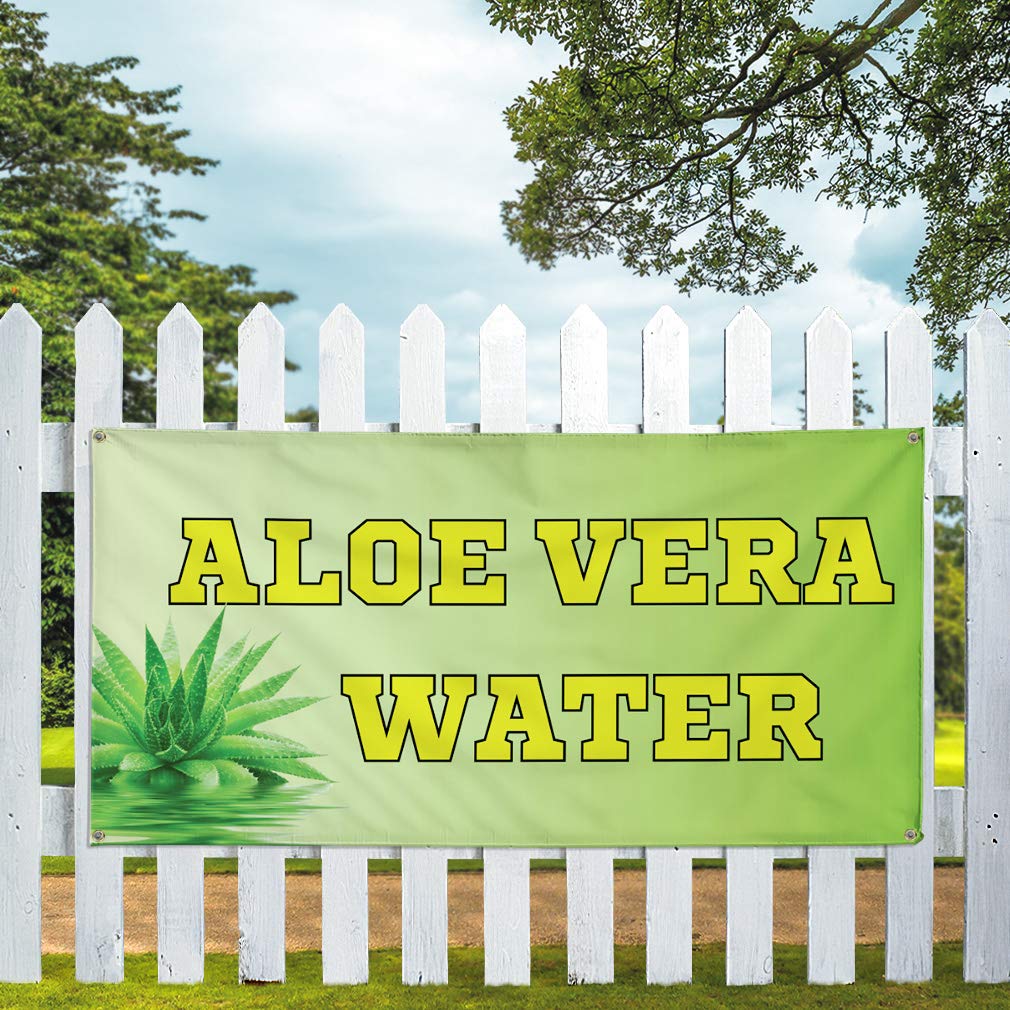 Premium Vinyl Banner 48x96 Inches - Weatherproof Outdoor Advertising Sign with 8 Grommets for Restaurants, Food Businesses & Industrial Yard Use | Durable Aloe Vera Green Color for High Visibility