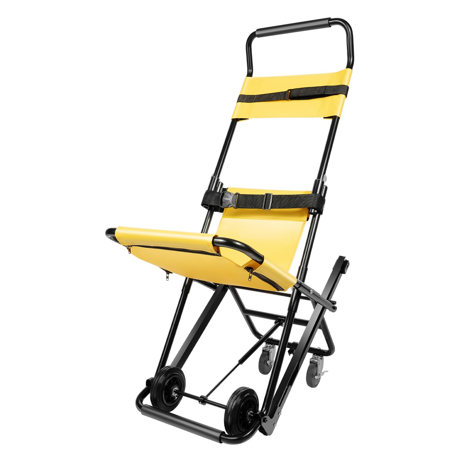 Lightweight Foldable Manual Folding Stair Climbing Wheelchair - 350 lbs Capacity Portable Aluminum Transport Chair for Seniors & Daily Use | Ideal for Home Mobility, Hospital Transfers & Stair Assistance