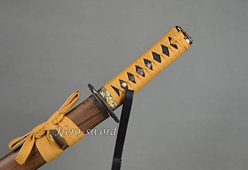Handmade T1060 High Carbon Steel Japanese Tanto Sword with Dragon Tsuba - Full Tang, Razor Sharp Blade - Perfect for Martial Arts Training, Cosplay, and Collectors Display