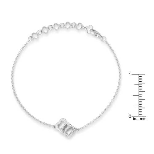 1 Ct Rhodium Plated Floral Link Bracelet for Women - Elegant Interlocking Design for Parties, Weddings & Everyday Wear