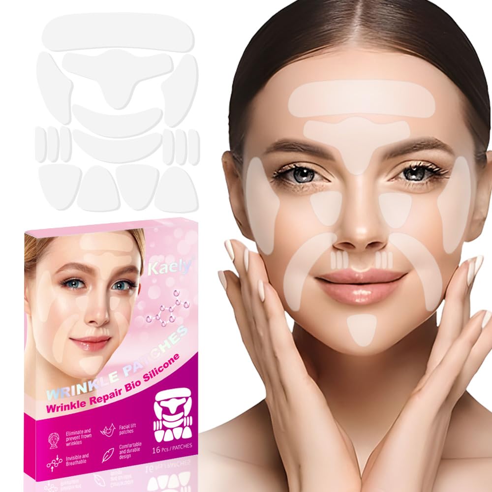 Kaely 192 Pcs Anti-Wrinkle Face Tape for Overnight Use | Facial Wrinkle Patches for Forehead & Mouth | Silicone Face Tape for Castor Oil Application | Smoothing Skin Care During Sleep | Perfect for Nighttime Skincare Routine & Wrinkle Prevention