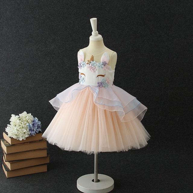 Unicorn Deluxe Party Dress for Girls - Sparkly Princess Costume with Tutu Skirt | Fast Shipping | Perfect for Birthday Parties, Halloween & Dress-Up Play