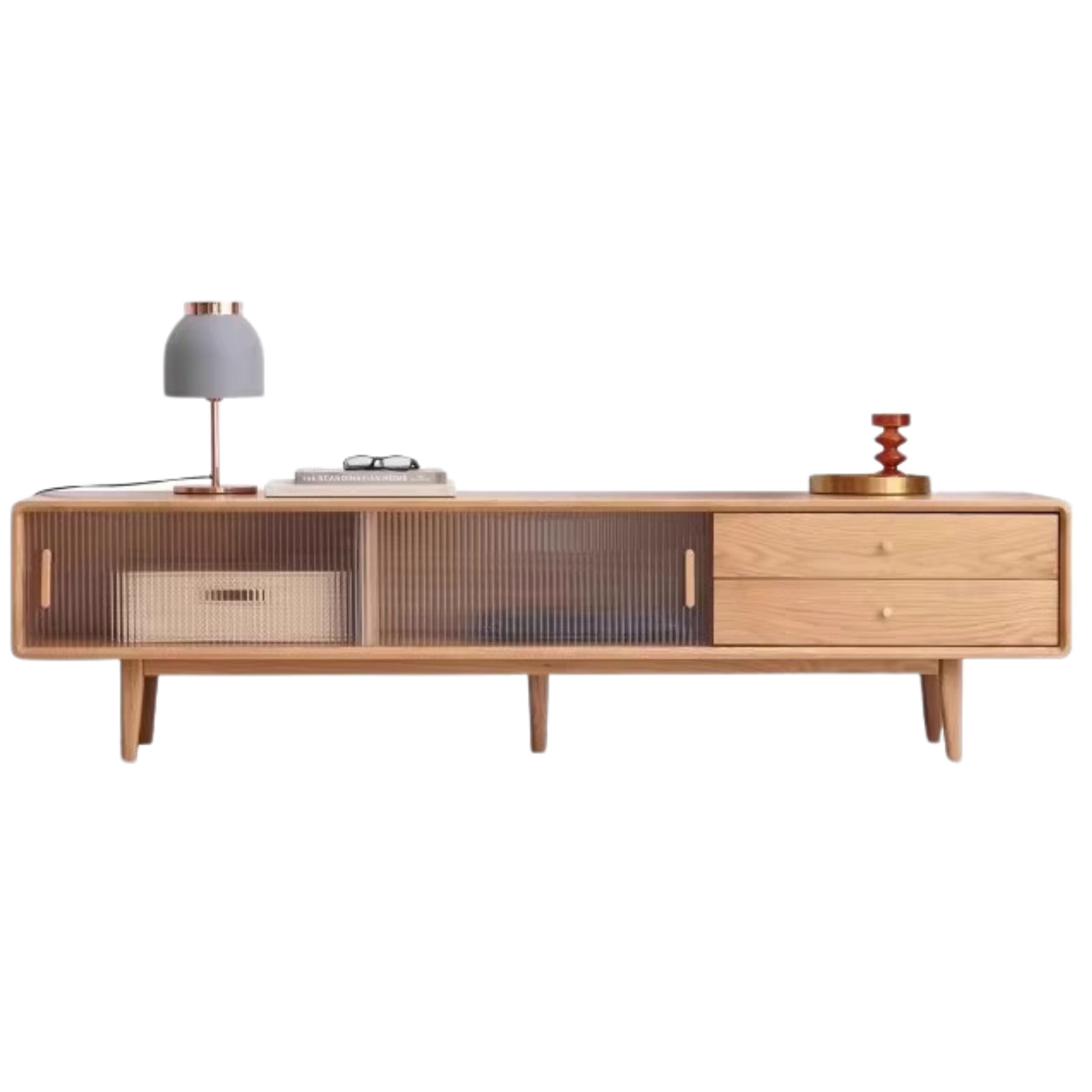 59.1x13.8x17.7 inch / 150x35x45сm / Natural Wood Color/Oak sliding door double drawer without light WORLDWIDE SHIPPING 5-6 WEEKS