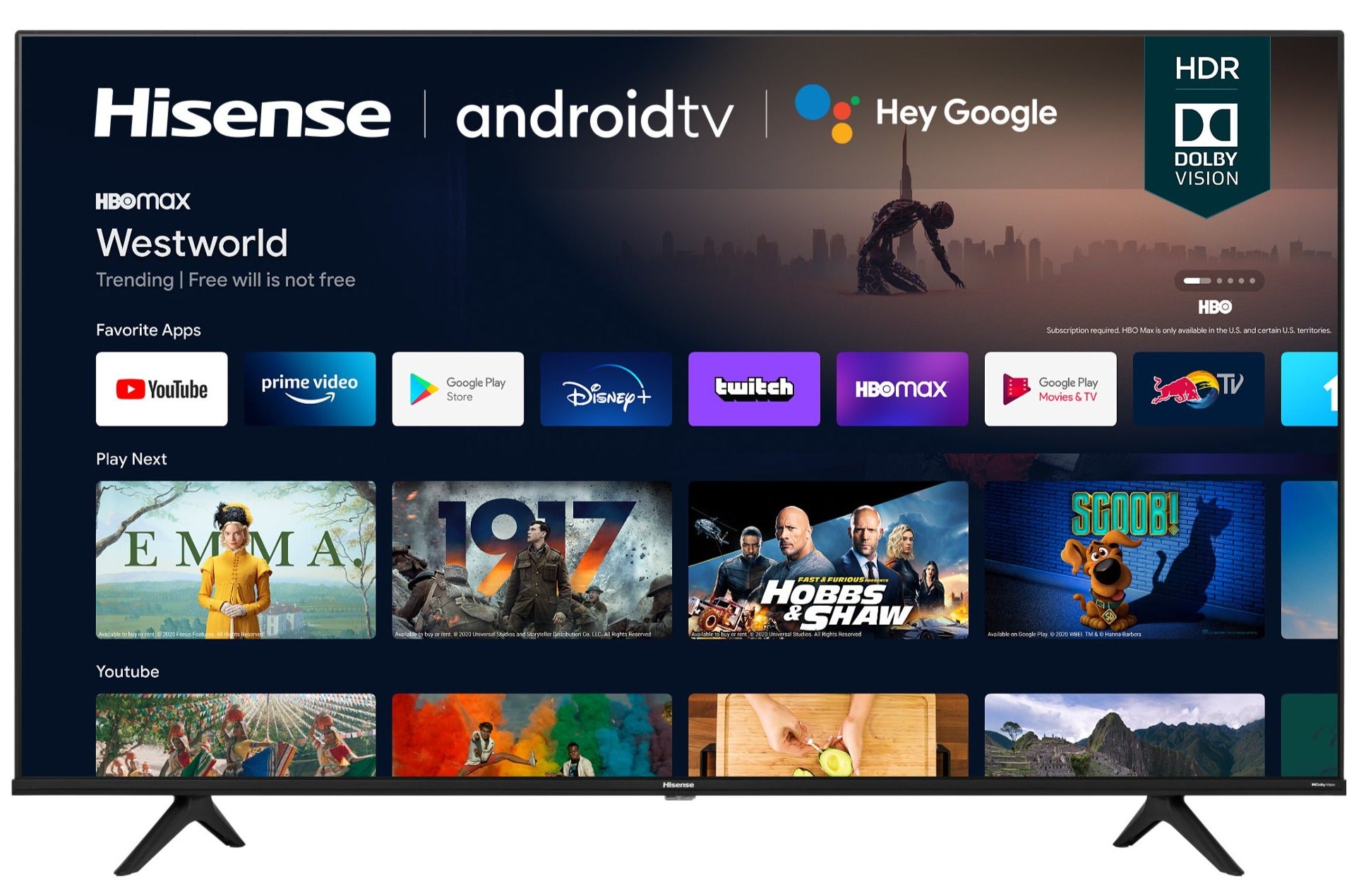 Hisense 65A6G 65-inch 4K UHD Android Smart TV with Dolby Vision HDR, Voice Remote - Perfect for Home Theater, Gaming & Streaming Netflix, Hulu, Prime Video