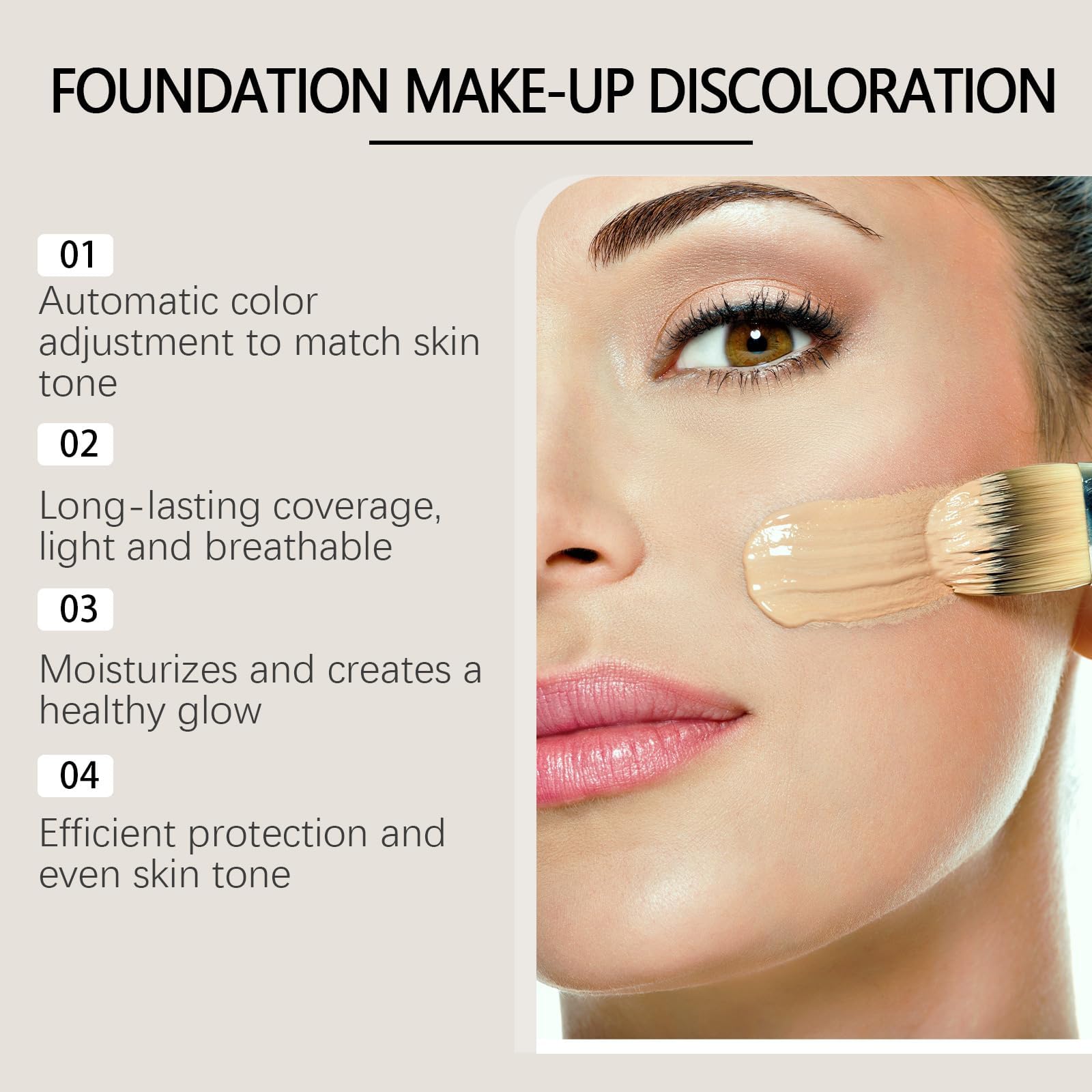 Contrast Color Changing Mature Skin Foundation - Adjusts to Match Your Skin Tone | White to Natural Foundation for Flawless Coverage | Perfect for Daily Wear, Special Occasions & Photography