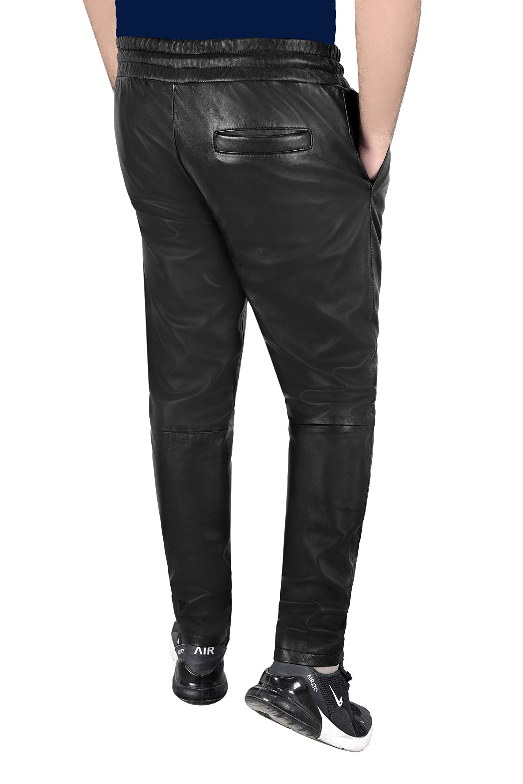 Premium Men's Slim Fit Jogger Pants - Soft Lambskin Leather Jogging Bottoms for Casual & Athletic Wear | Style 1073 | Perfect for Gym, Lounge & Street Fashion