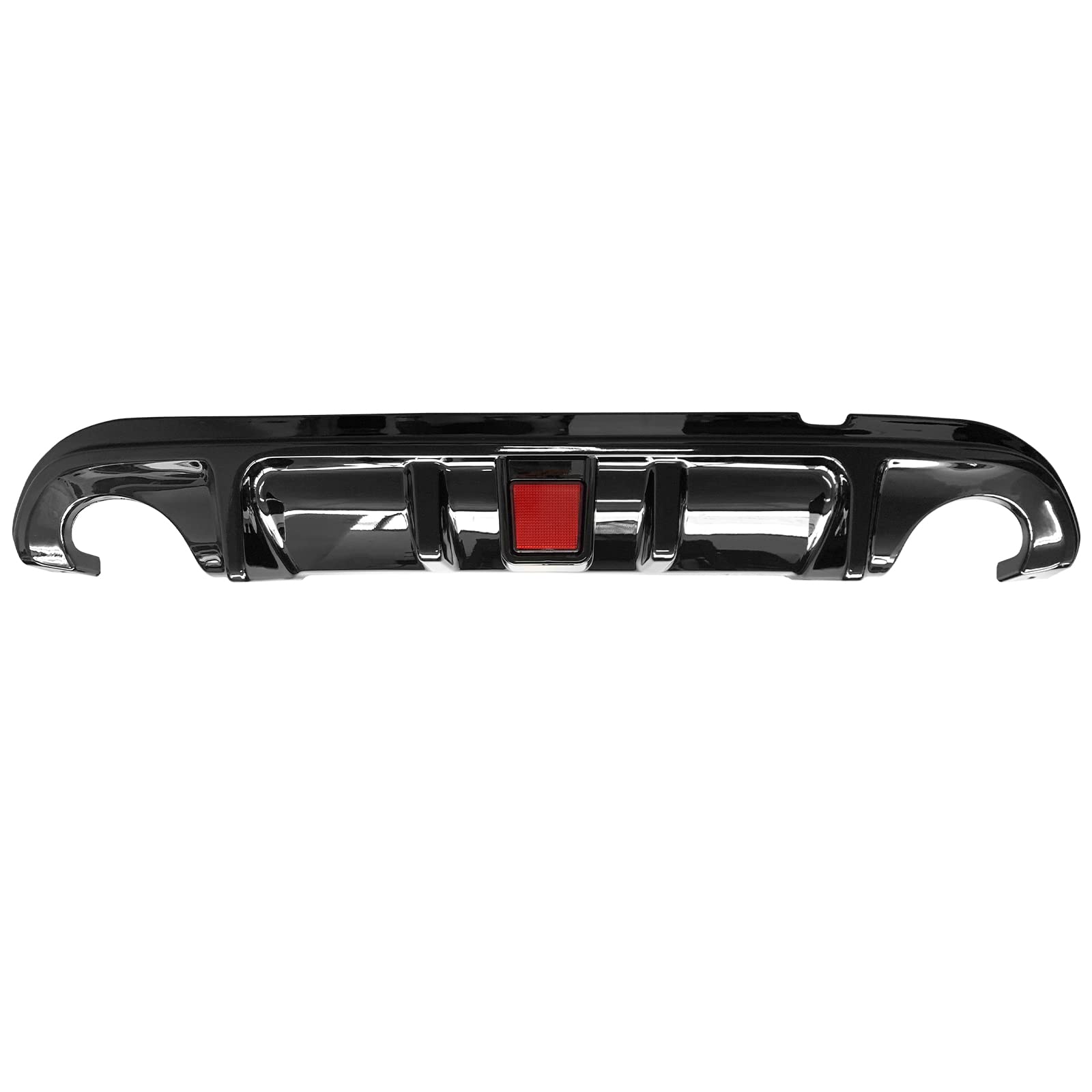 IKON MOTORSPORTS Rear Diffuser for 2014-2017 Infiniti Q50 | Gloss Black PP Bumper Lip Spoiler Splitter Kit with LED Brake Light | Aerodynamic Upgrade for Street & Track Performance