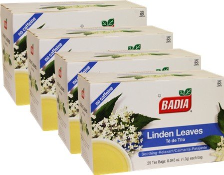 Organic Linden Tea Bags by Badia | 100 Count | Herbal Tea for Relaxation & Sleep | Perfect for Stress Relief & Nighttime Routine