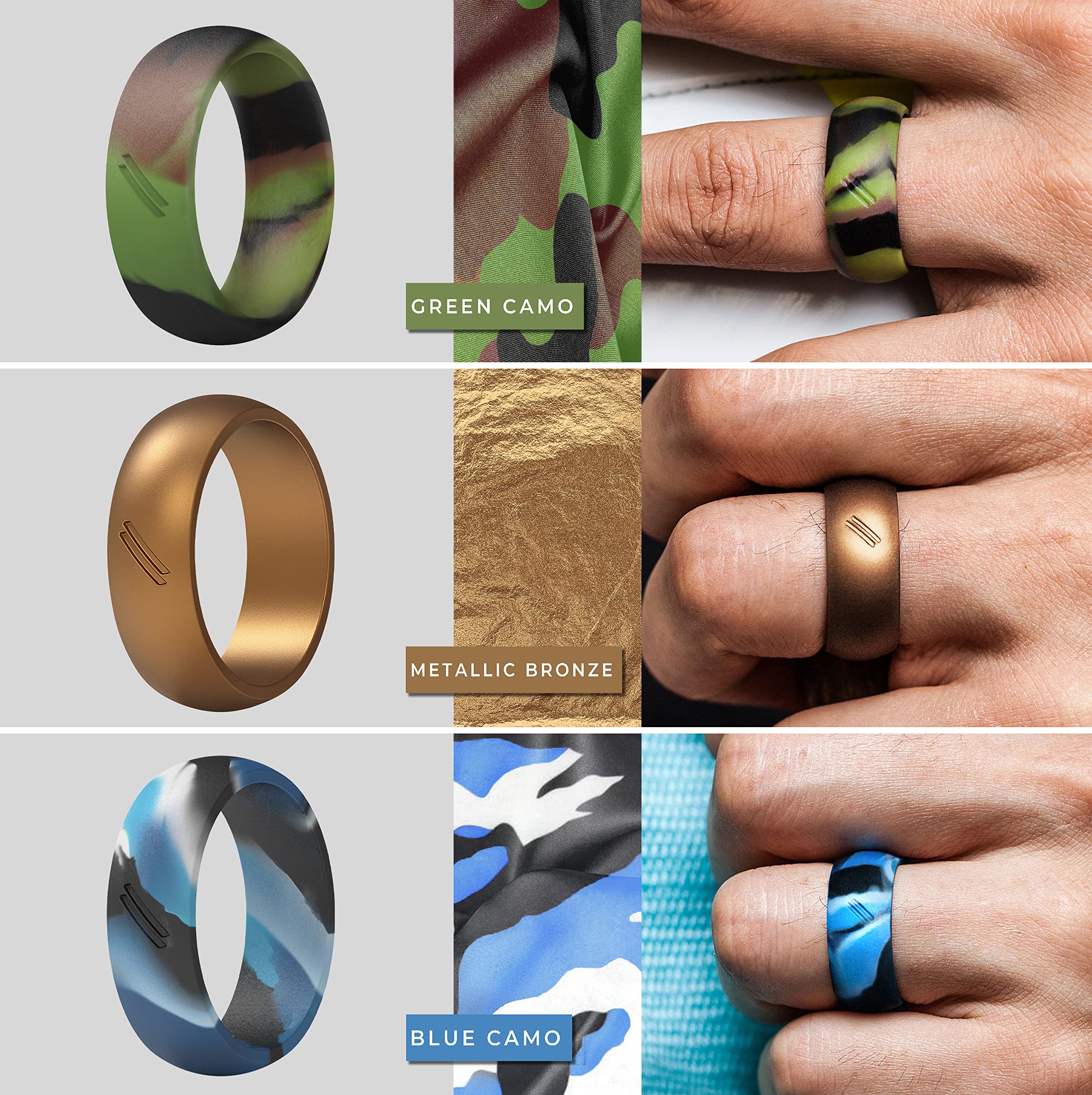 ThunderFit Silicone Wedding Rings for Men - 12 Pack Rubber Engagement Bands, 8.7mm Width & 2.5mm Thickness - Durable, Comfortable & Safe Alternative Metal Ring for Active Lifestyle, Gym, Swimming, Sports & Outdoor Activities