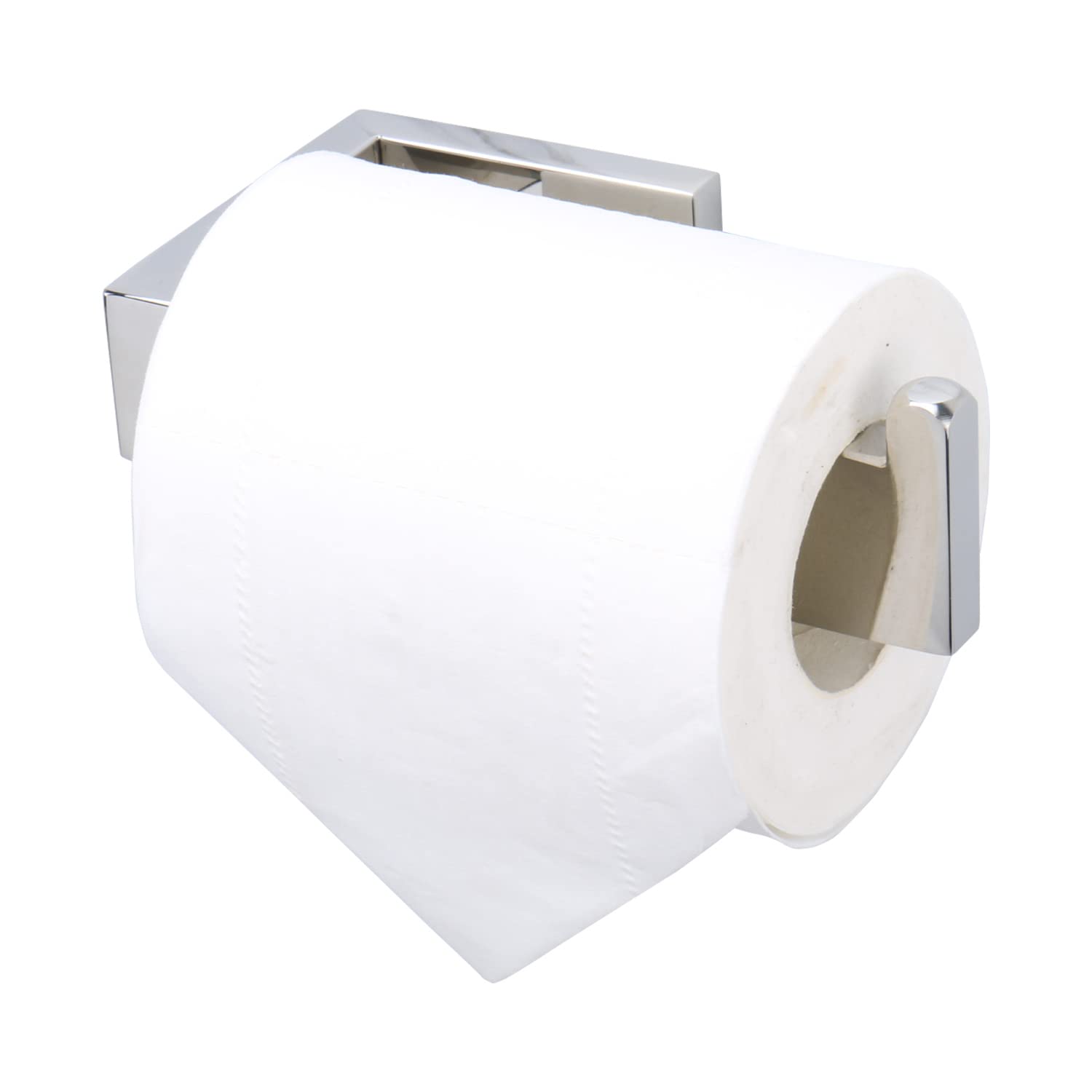 TocTen Stainless Steel Toilet Paper Holder - Heavy Duty 304 Wall Mounted Bathroom Tissue Holder for Large Rolls, Chrome Finish (5.9 Inch) - Perfect for Home, Office & Kitchen Use