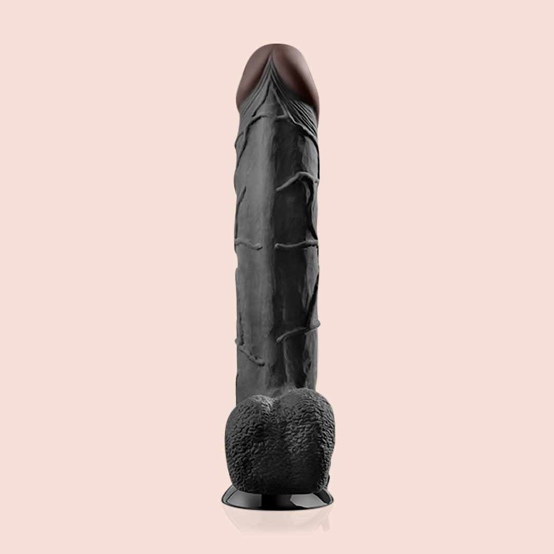 Real Feel Deluxe No. 12 - 12 Inch Realistic Vibrating Dildo with Strong Suction Cup Base for Hands-Free Play | Perfect for Couples, Solo Play & BDSM Scenes