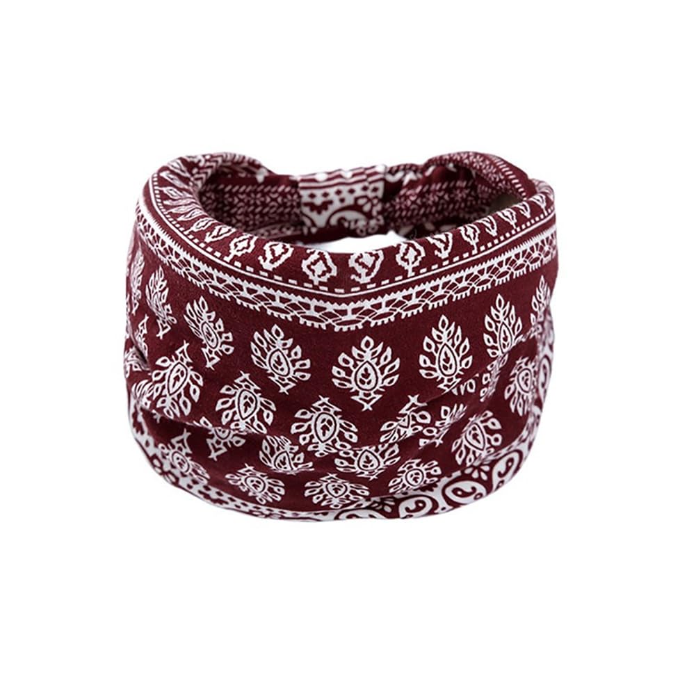 Premium Non-Slip Stretchy Bohemian Headbands for Women - 2 Pack | Yoga Headbands, Workout Hair Accessories, Fashion & Travel Essentials