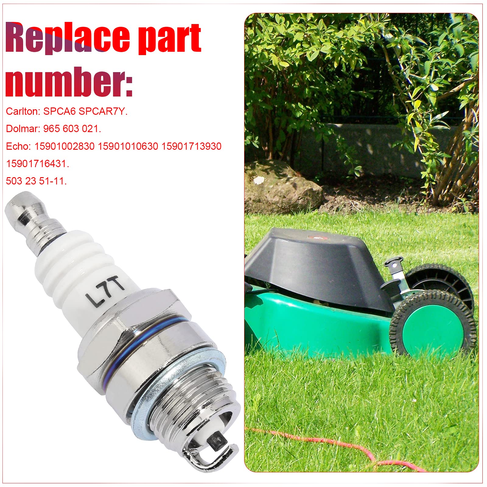 Yingshop Pack of 10 L7T Spark Plugs - Compatible with 33cc 43cc 47cc 49cc 2-Stroke Engines - Fits Mini Pocket Bikes, ATVs, Quads, Scooters, Trimmers, Blowers, Chainsaws, Brushcutters, Lawnmowers - Works with Husqvarna, Kawasaki, Echo, Stihl - Ideal for Outdoor Power Equipment Maintenance & Small Engine Repair