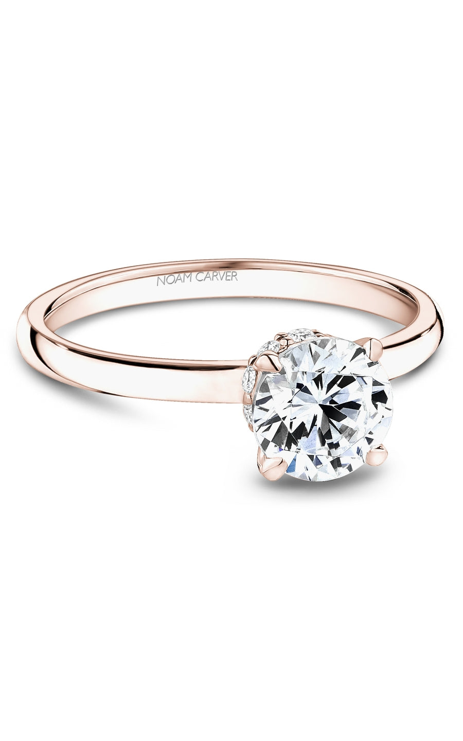 Noam Carver B511 01RA Diamond Engagement Ring for Women - 14K White Gold Bridal Wedding Band (Perfect for Proposals, Anniversaries & Special Occasions)