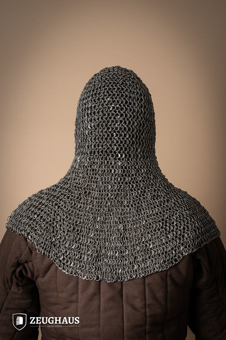 Chainmail Hood with 10mm Steel Round Rings | Riveted & Oiled for Medieval Armor | Perfect for LARP, Cosplay & Renaissance Fairs