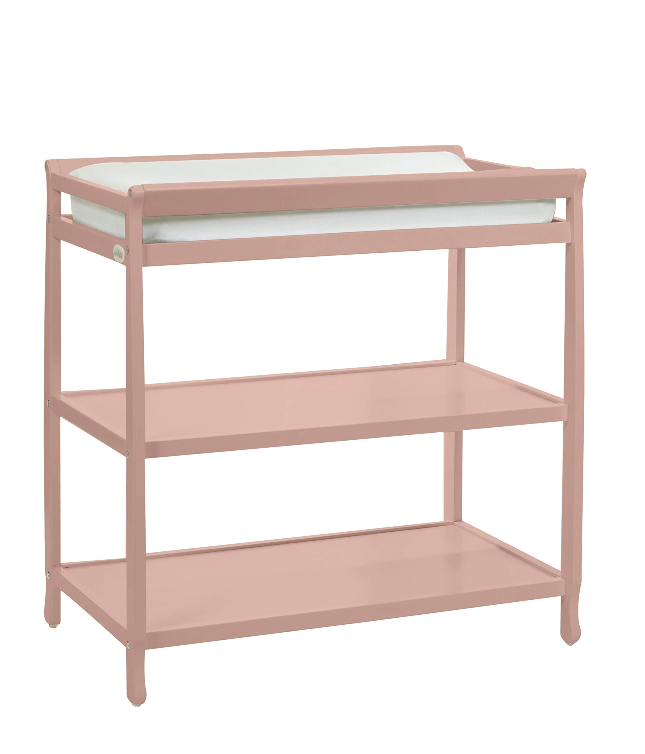 Baby Changing Table with Storage - Coral Nursery Dresser for Diaper Changing & Baby Care | Perfect for Nursery, Bedroom & Daycare Organization