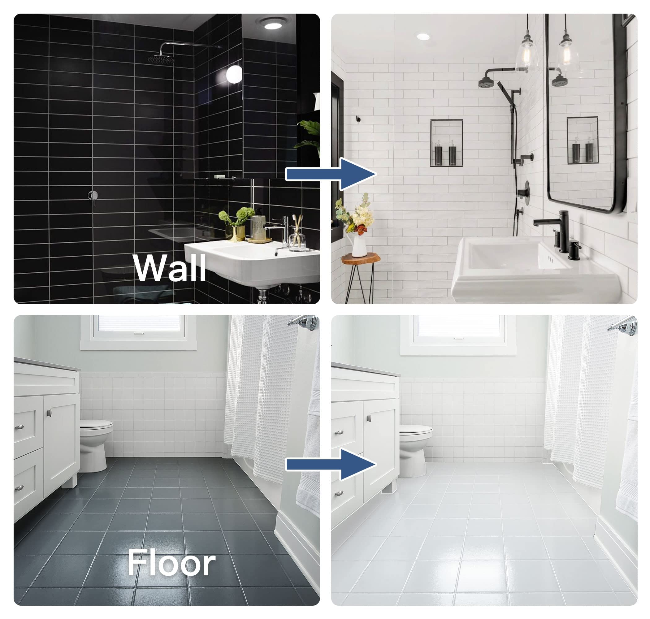 DWIL Tub & Tile Refinishing Kit - Water-Based Low Odor Bathtub Paint for Bathroom & Kitchen - Semi-Gloss White (Covers 25-30 sq.ft) - Includes Tools for Easy DIY Application - Perfect for Updating Old Tubs, Sinks, and Tiles Without Replacement