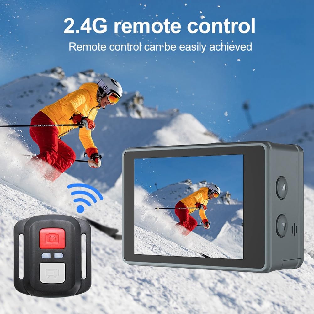 Rtppyakk 5K 30FPS Action Camera with WiFi, Electronic Image Stabilization & Remote Control - Perfect for Outdoor Sports, Diving, Hiking and Adventure Photography