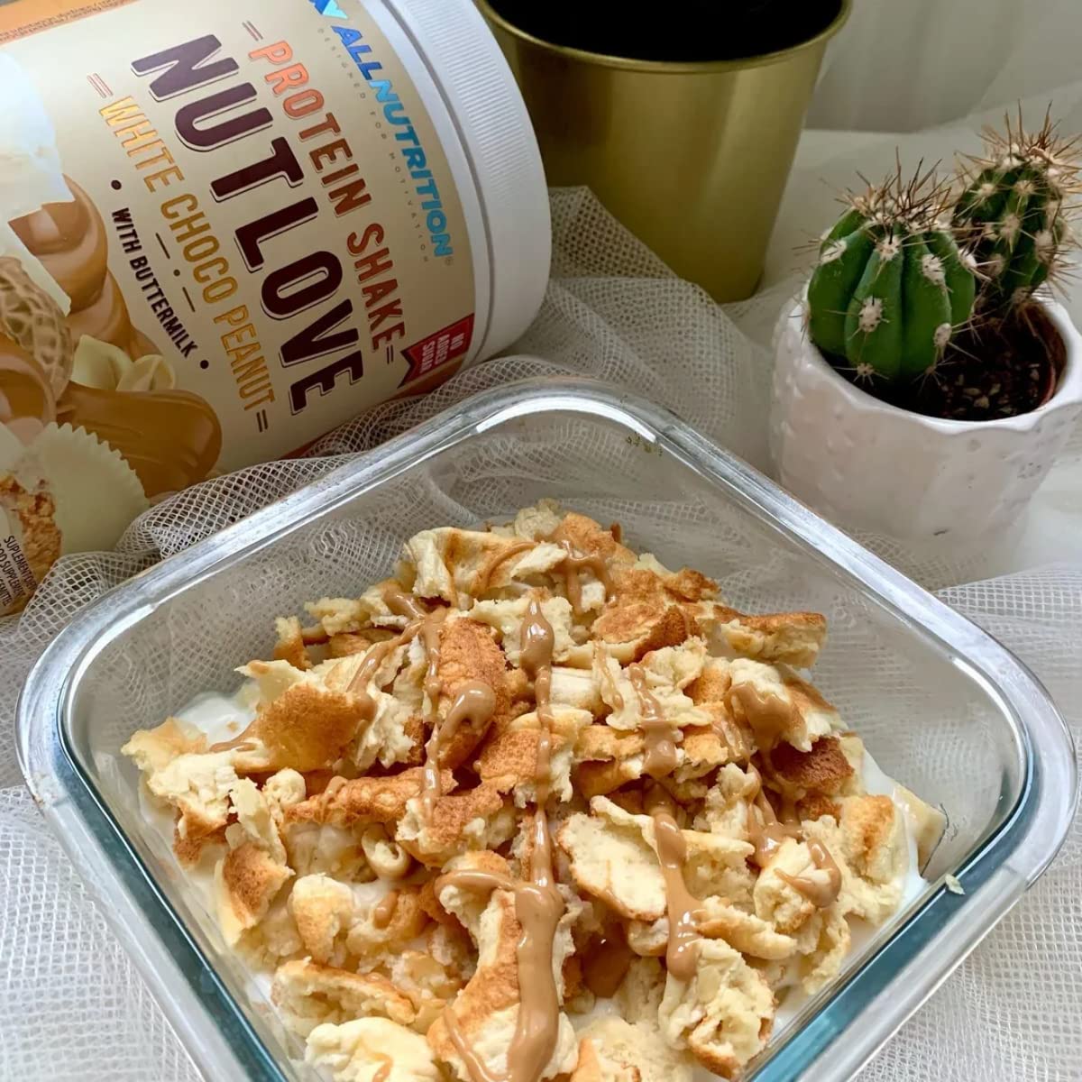 Allnutrition Nutlove Protein Shake - White Chocolate Peanut Flavor, 630g | High Protein Meal Replacement for Weight Loss & Muscle Recovery | Perfect for Post-Workout, Breakfast or Healthy Snacking
