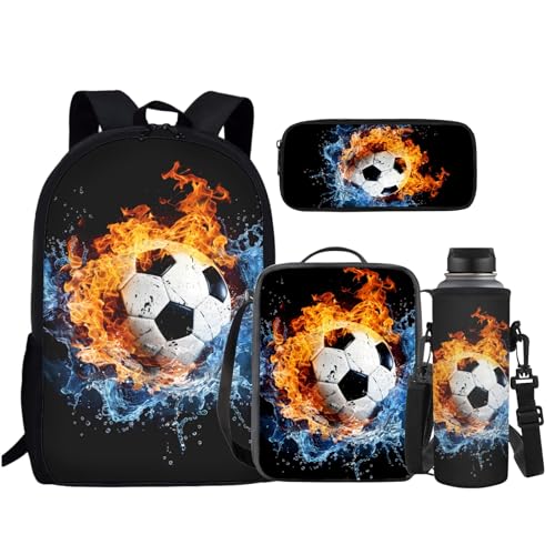 Water Fire Soccer With Black Printed