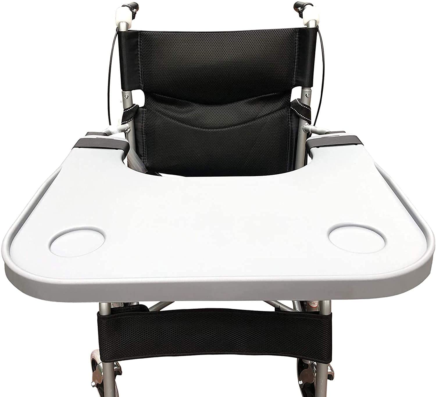 Universal Wheelchair Tray with Non-Slip Cup Holder - Detachable Dining & Reading Table for Elderly - Ideal for Meals, Books & Daily Activities in Wheelchair