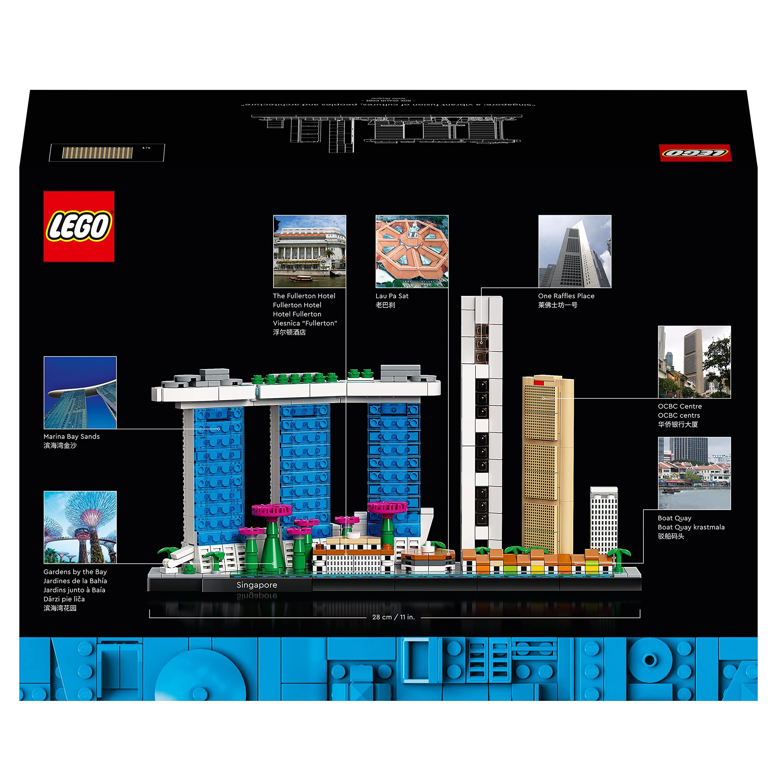 LEGO Architecture Singapore Skyline Building Kit - Creative Construction Model for Adults, DIY Landmark Collectible, City Skyline Collection, Perfect Gift for Men & Women (Model 21057) - Great for Home Decor, Office Display, and Relaxing DIY Projects