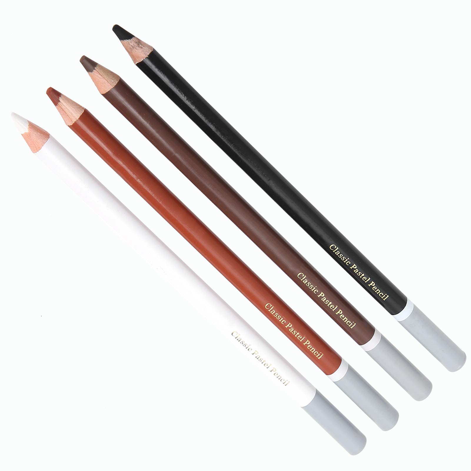 Professional 4PCS Charcoal Pencils Drawing Set - Soft/Hard Charcoal, White & Color Pencils for Sketching, Shading, Blending - Perfect for Artists, Students & Sketchbook Drawing