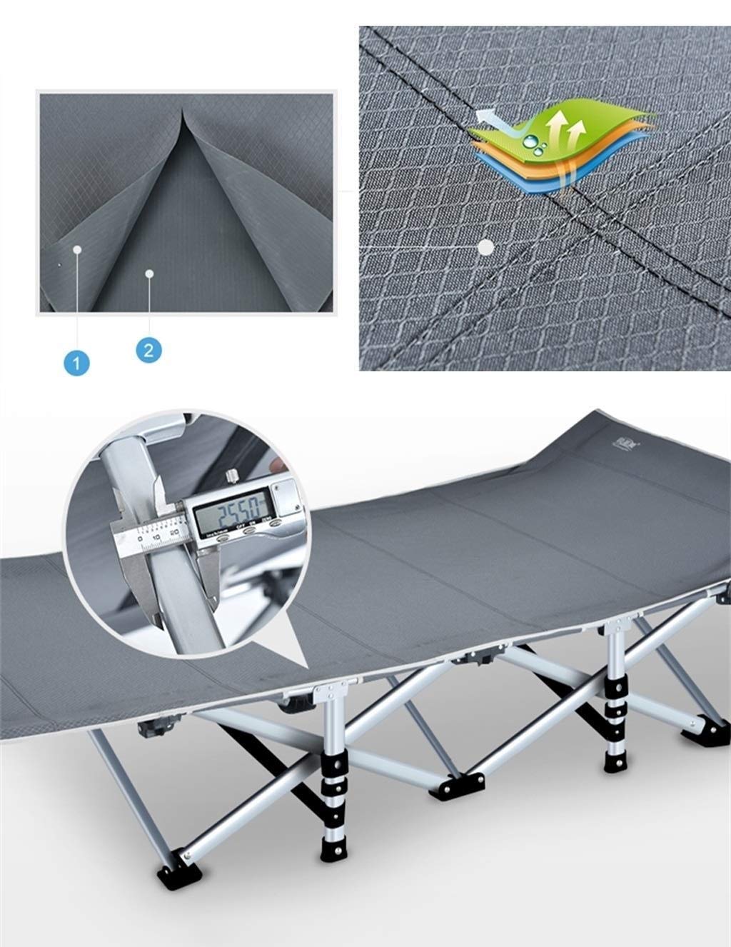Reinforced Folding Bed - Office & Home Use for Work & Rest