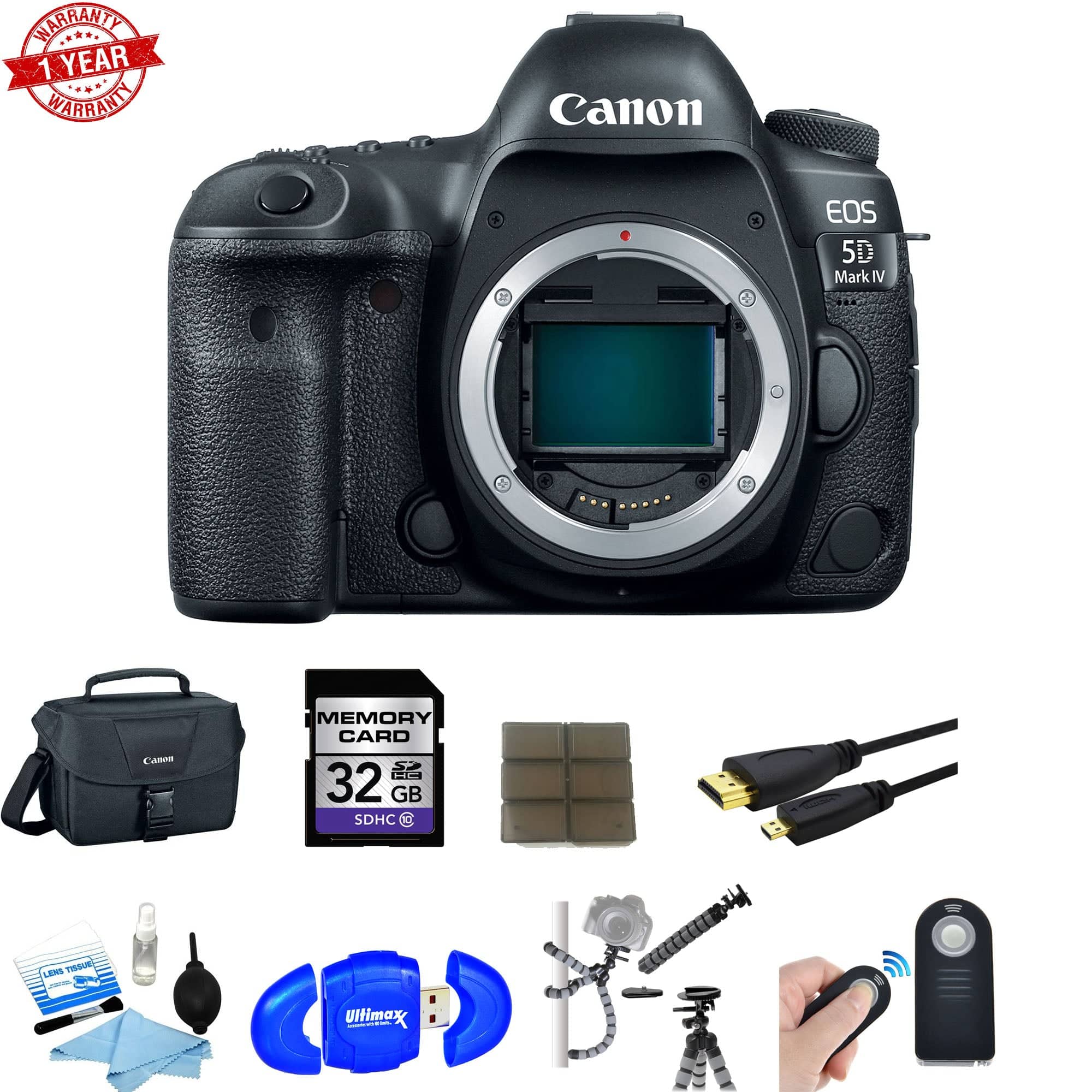 Canon EOS 5D Mark IV DSLR Camera Body with 24-105mm Lens & Professional Accessories Kit - Perfect for Wedding Photography, Travel Vlogging & Professional Studio Work