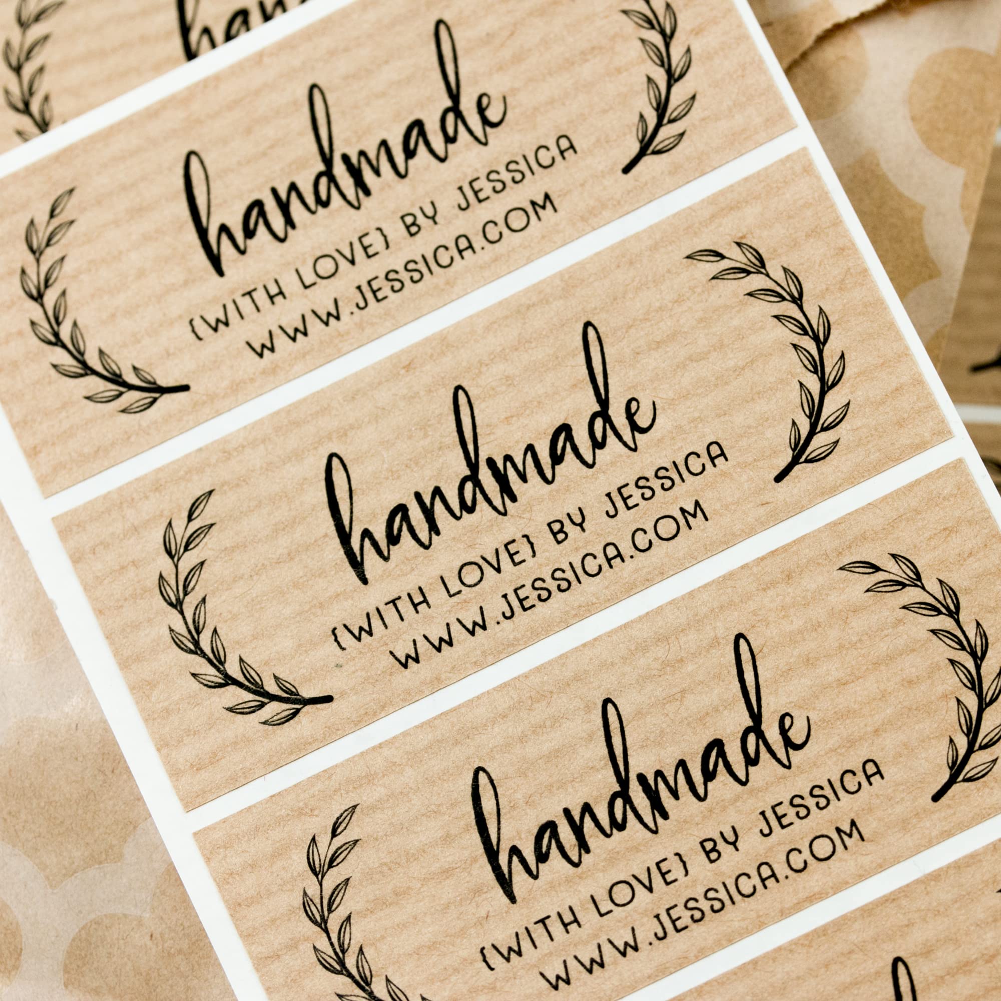 Handmade Kraft Stickers for Small Business Packaging & Labeling