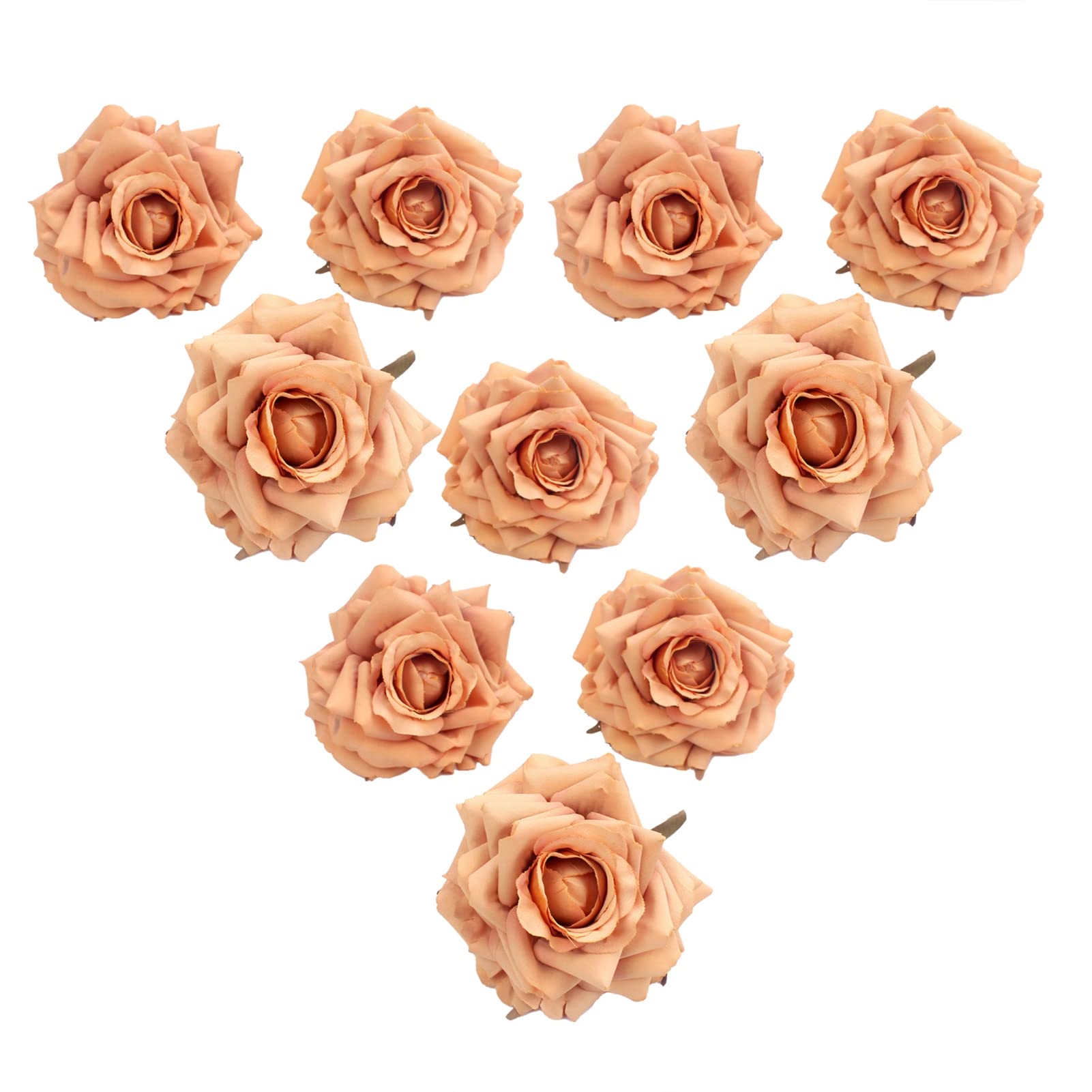 10Pcs Rose Shape Artificial Flower Heads - Anti-Aging Polyester Fake Flowers for Photography Props, Home Decor, Wedding Centerpieces & DIY Crafts - Elegant Floral Arrangement for Table Decor, Party Decoration and Gift Wrapping