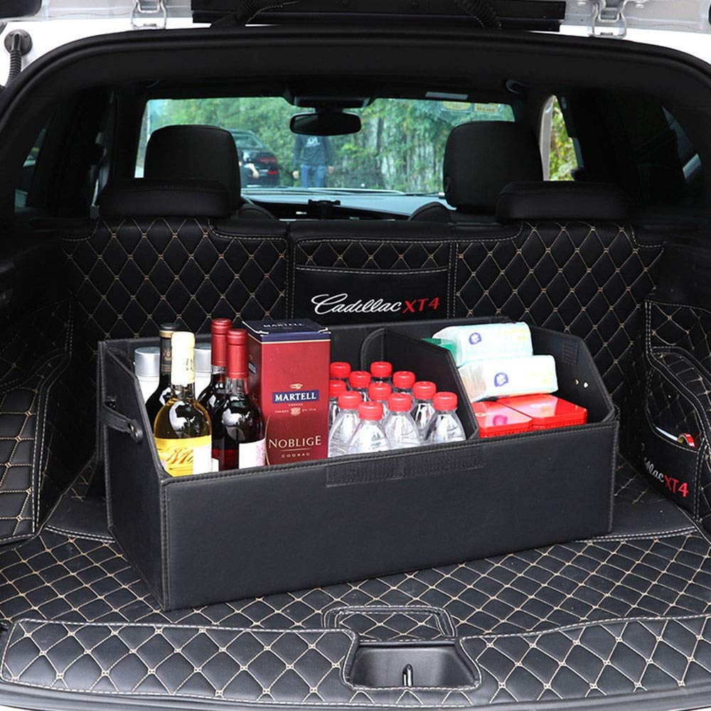 Premium Foldable Car Trunk Storage Box - Expandable Leather Organizer for SUV, Sedan & Travel (Medium Size) | Perfect for Road Trips, Grocery Storage & Vehicle Organization