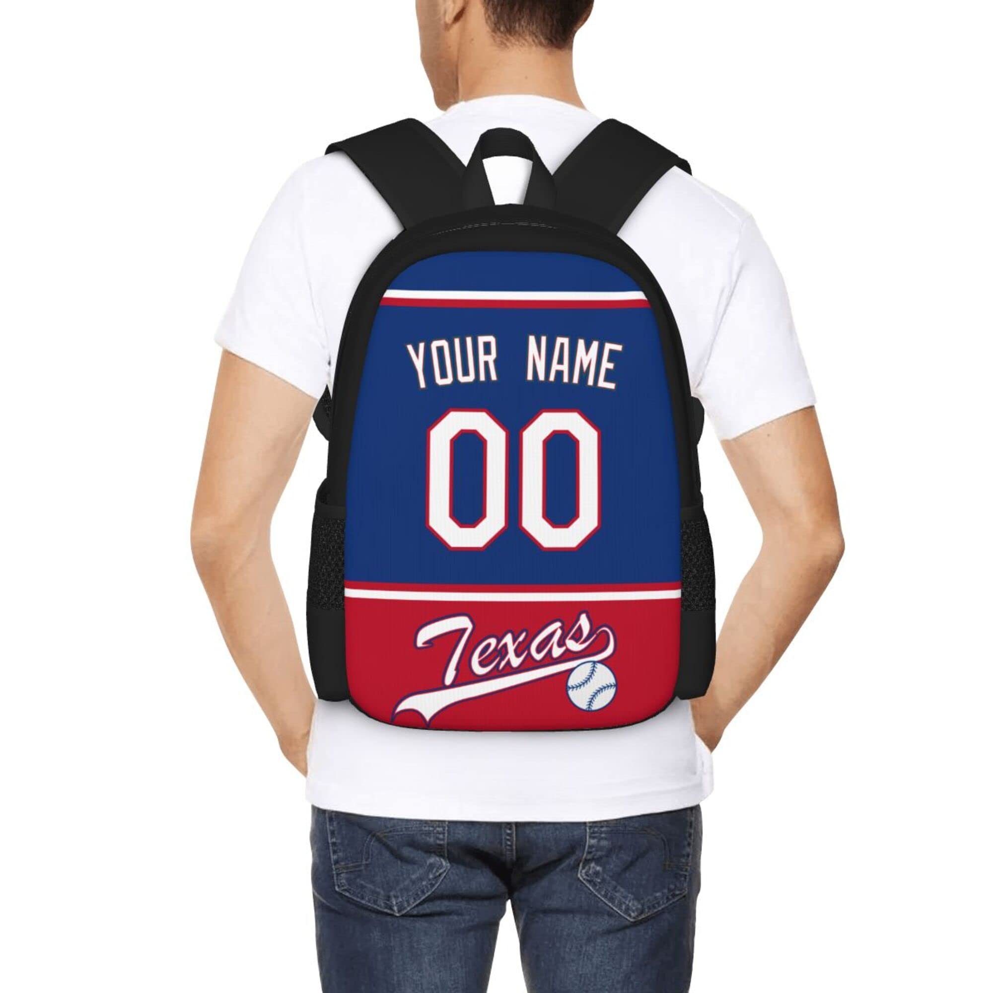 ANTKING Texas Backpack - High Capacity Customizable Backpack with Name & Number Printing - Perfect Gift for Kids, Men & Sports Fans - Ideal for School, Travel & Game Day